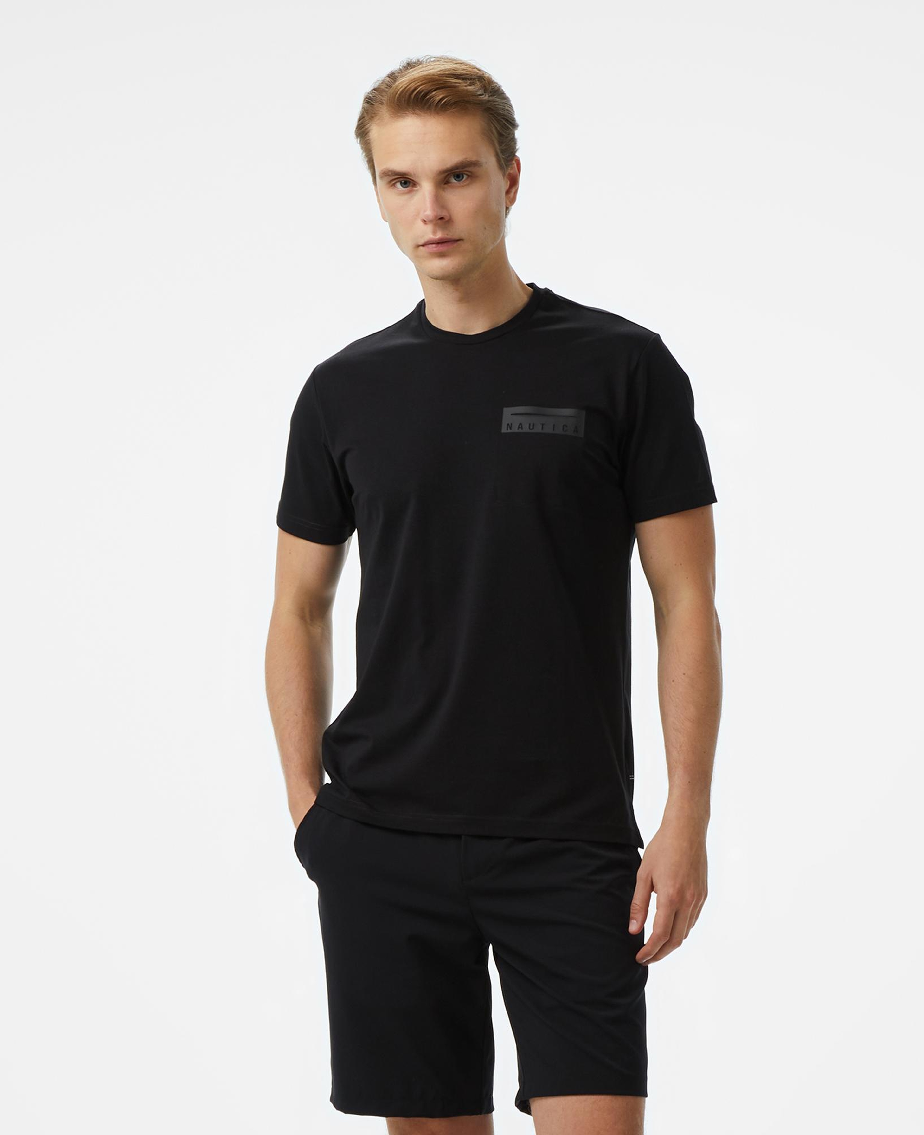 Nautica Erkek Siyah Regular Fit Baskılı T-Shirt