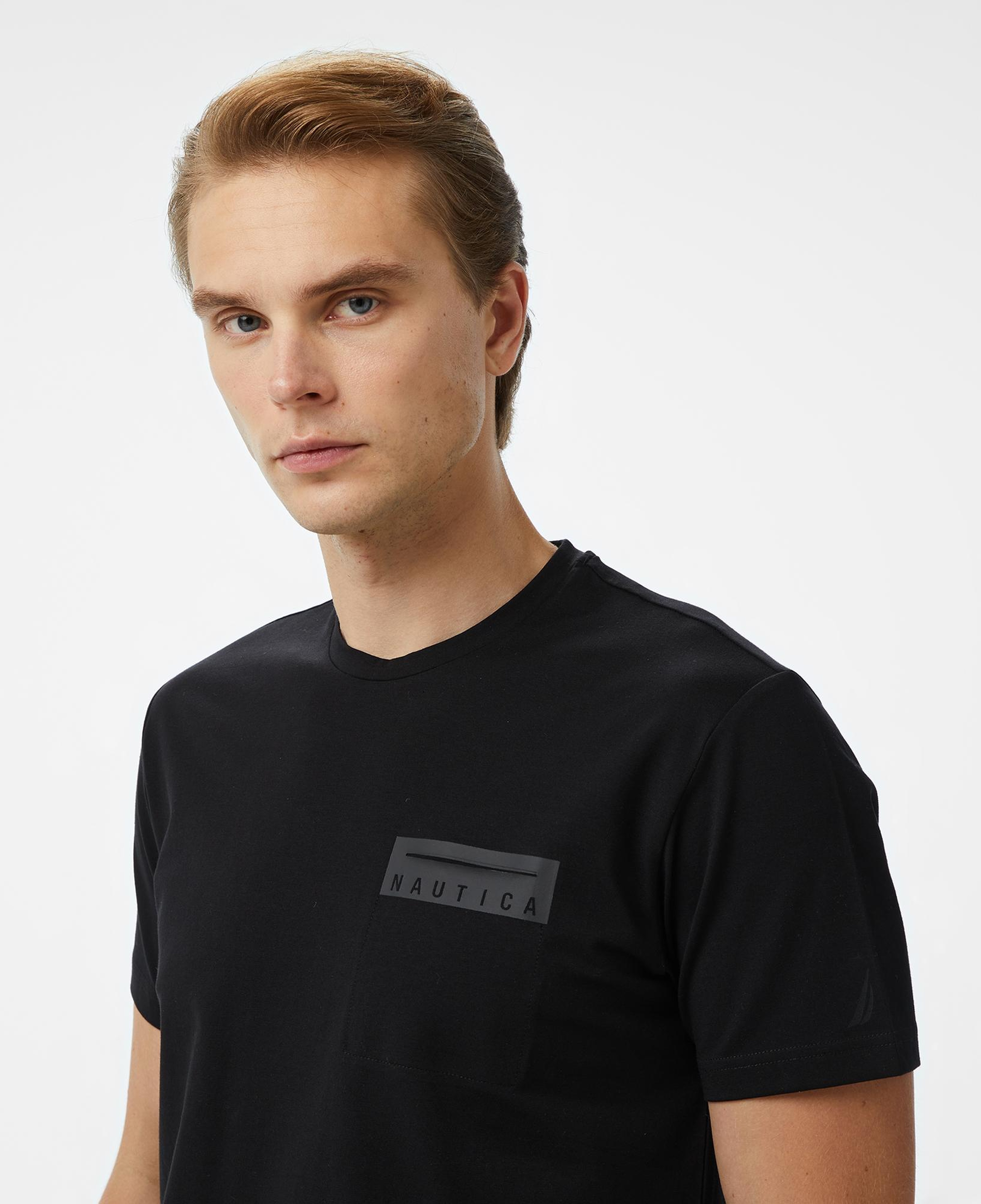 Nautica Erkek Siyah Regular Fit Baskılı T-Shirt