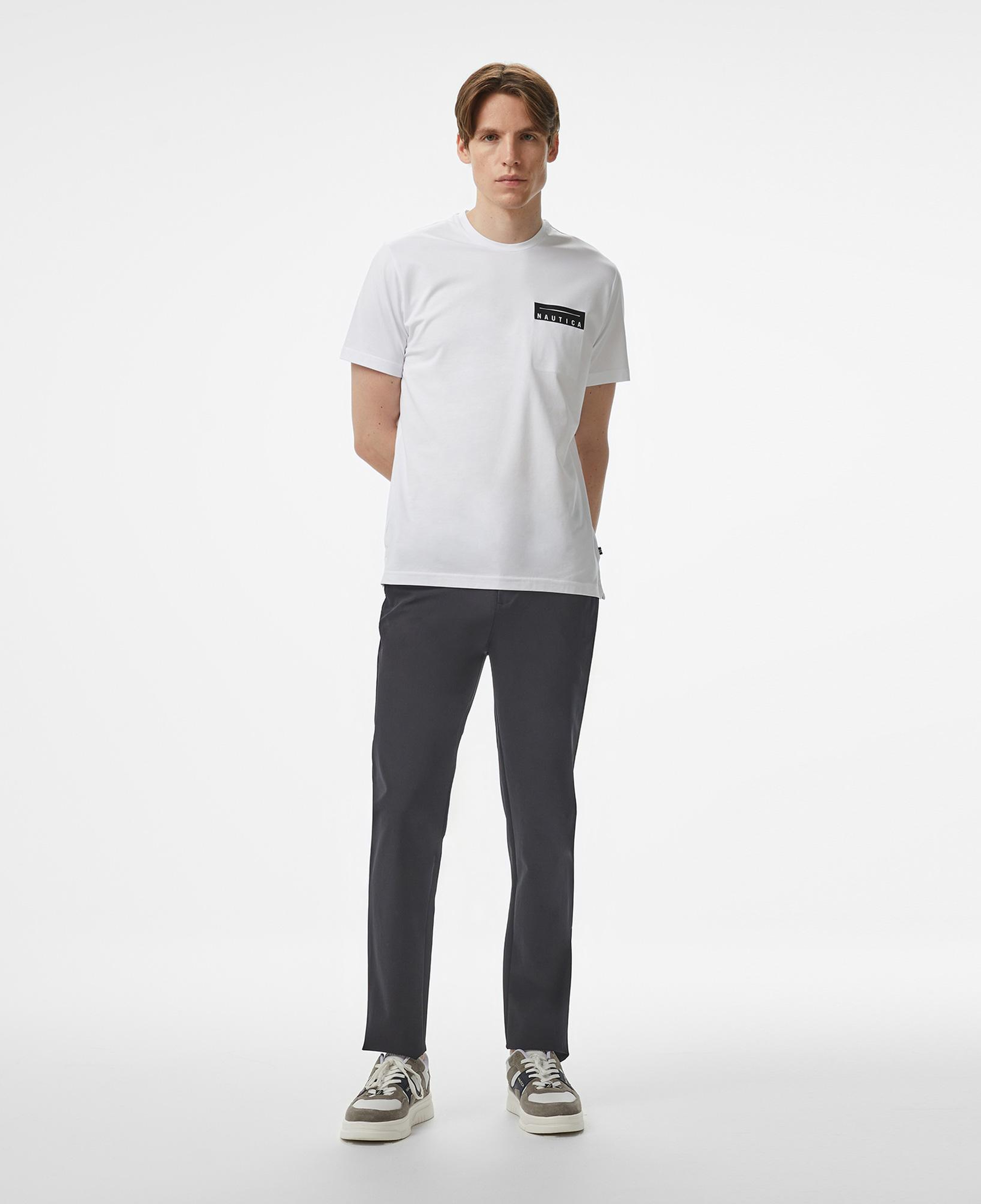 Nautica Erkek Beyaz Regular Fit Baskılı T-Shirt