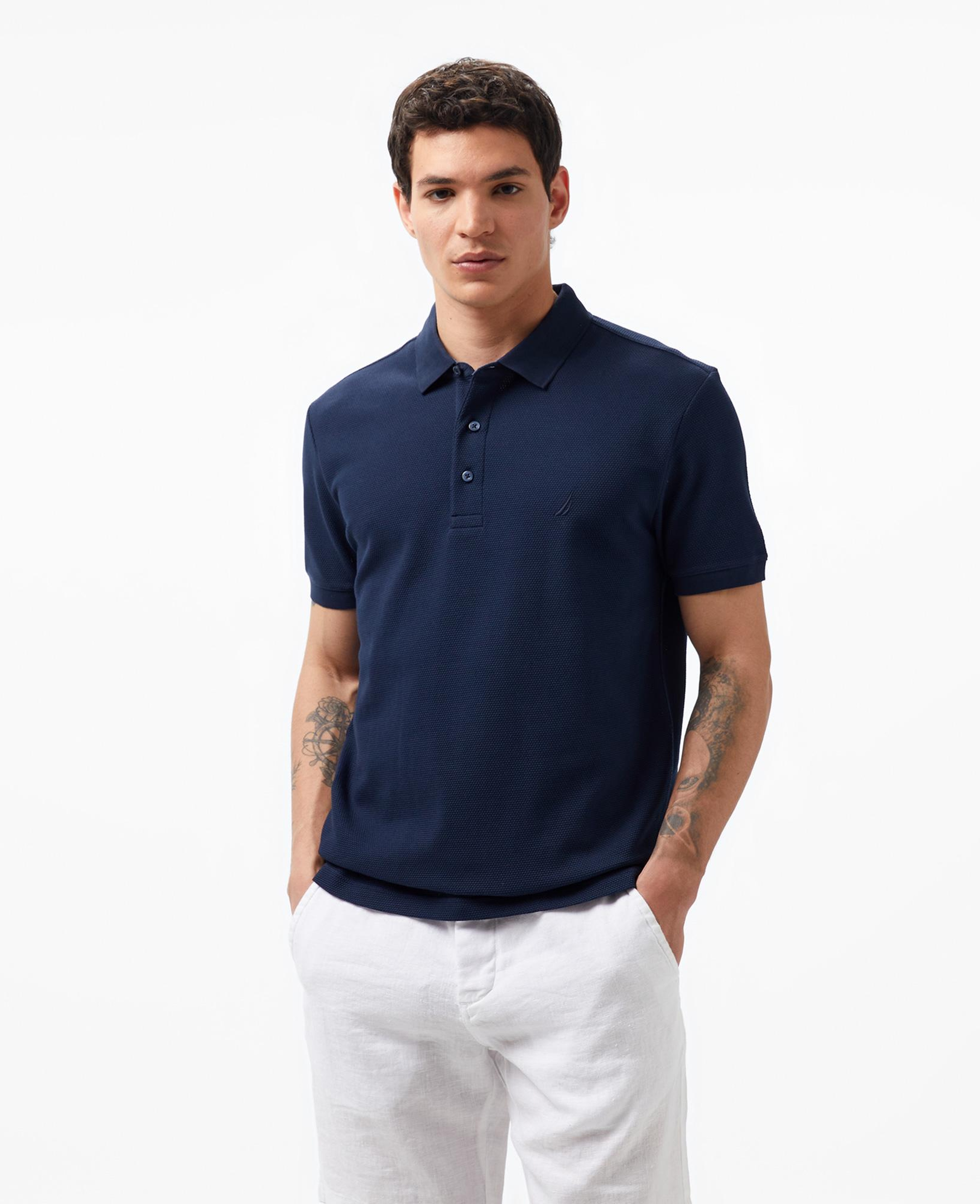 Nautica Erkek Lacivert Slim Fit Kısa Kollu Polo Yaka T-Shirt