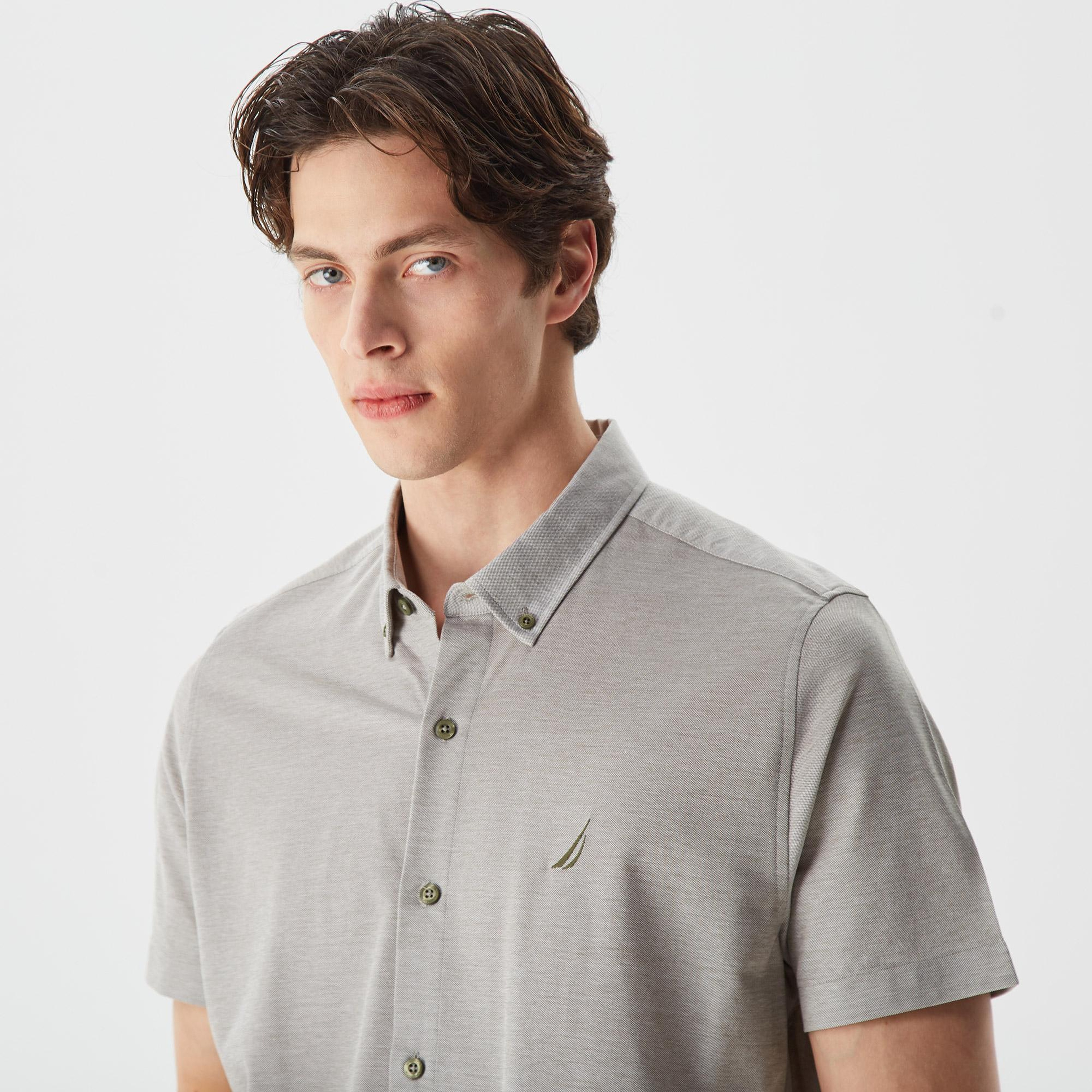 Nautica Erkek Yeşil Slim Fit Kısa Kollu Gömlek