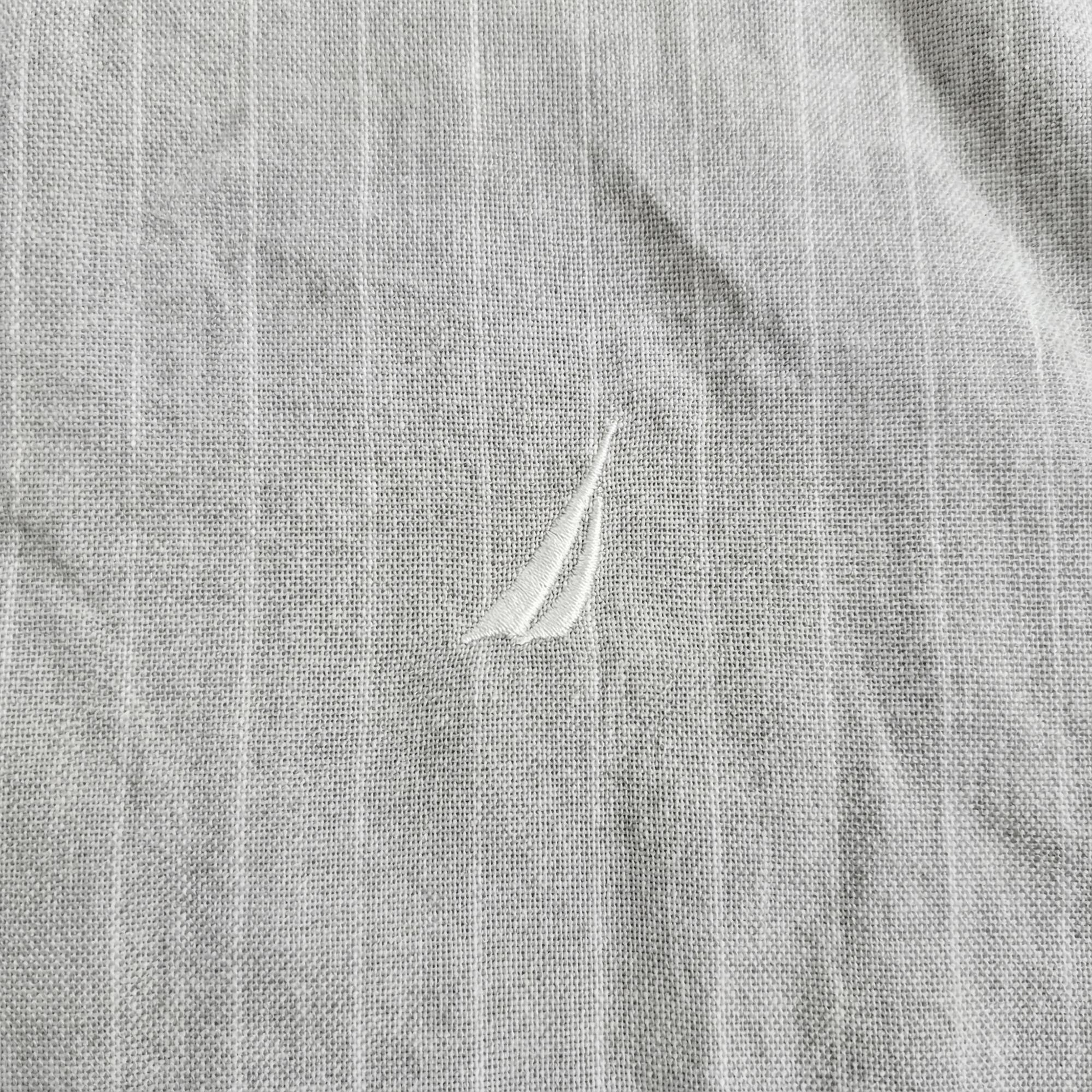 Nautica Erkek Gri Classic Fit Çizgili Gömlek