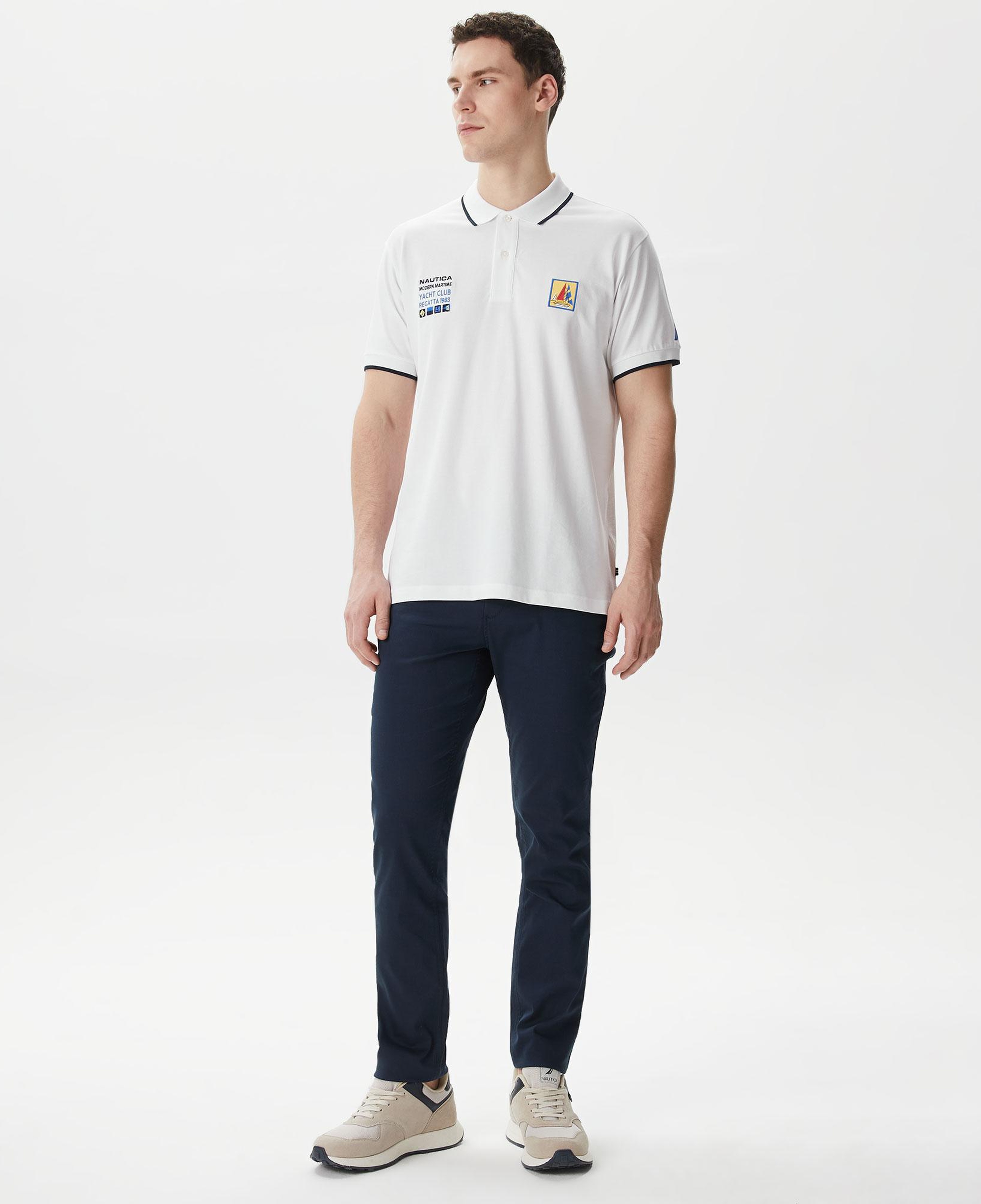 Nautica Erkek Beyaz Classic Fit Polo Yaka T-Shirt