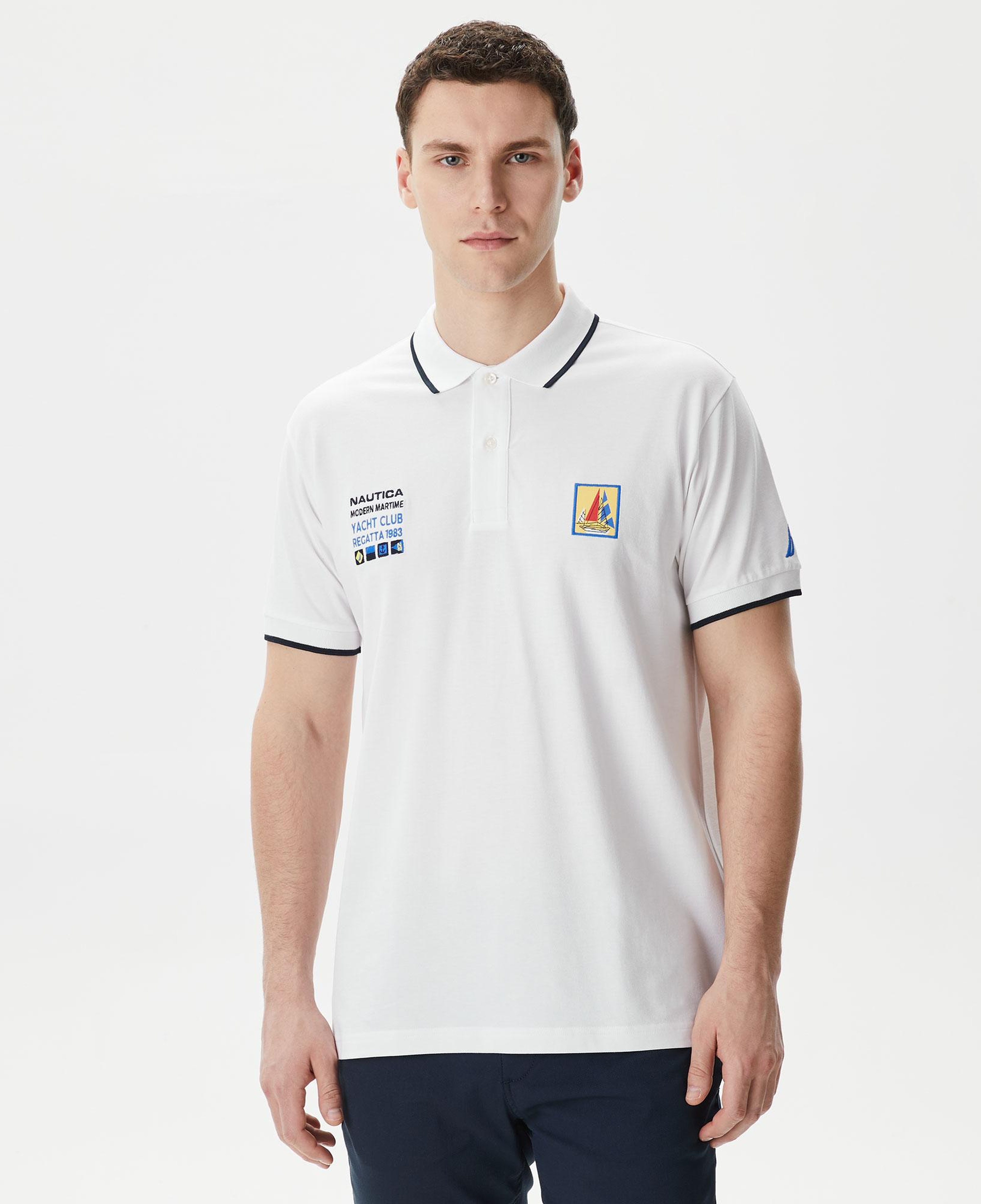 Nautica Erkek Beyaz Classic Fit Polo Yaka T-Shirt