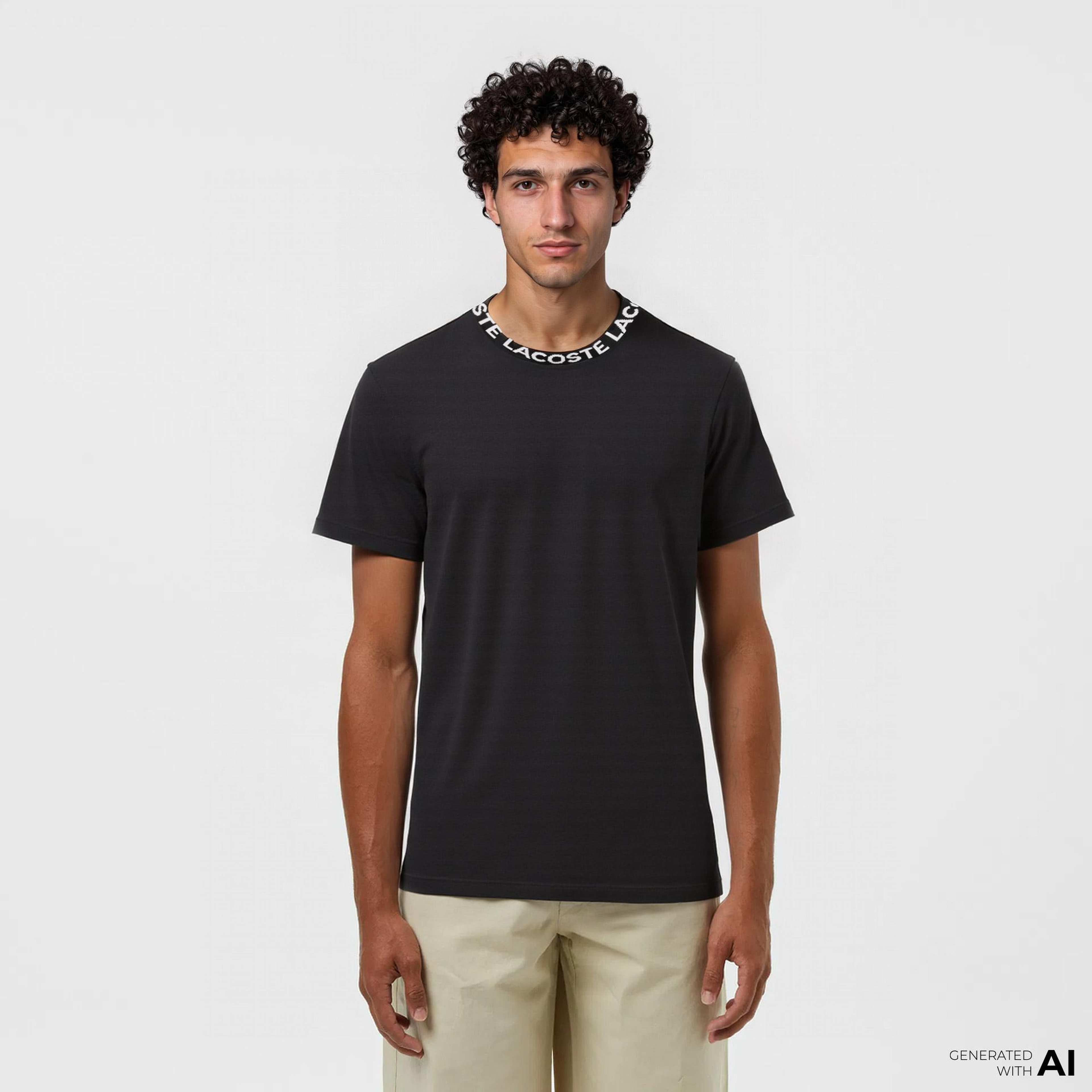 Lacoste Erkek Regular Fit Bisiklet Yaka Siyah T-Shirt