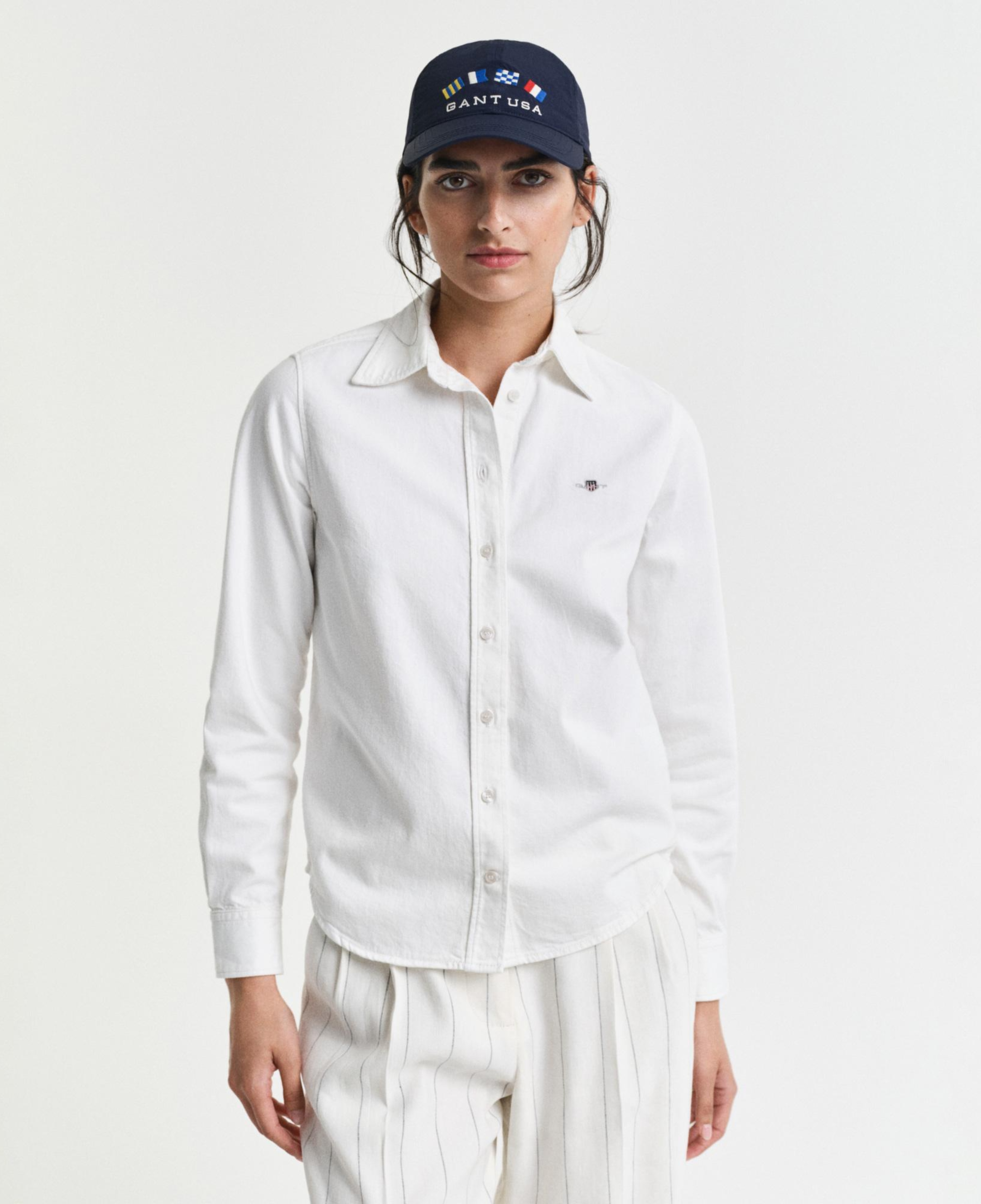 GANT Kadın Beyaz Regular Fit Klasik Yaka Gömlek