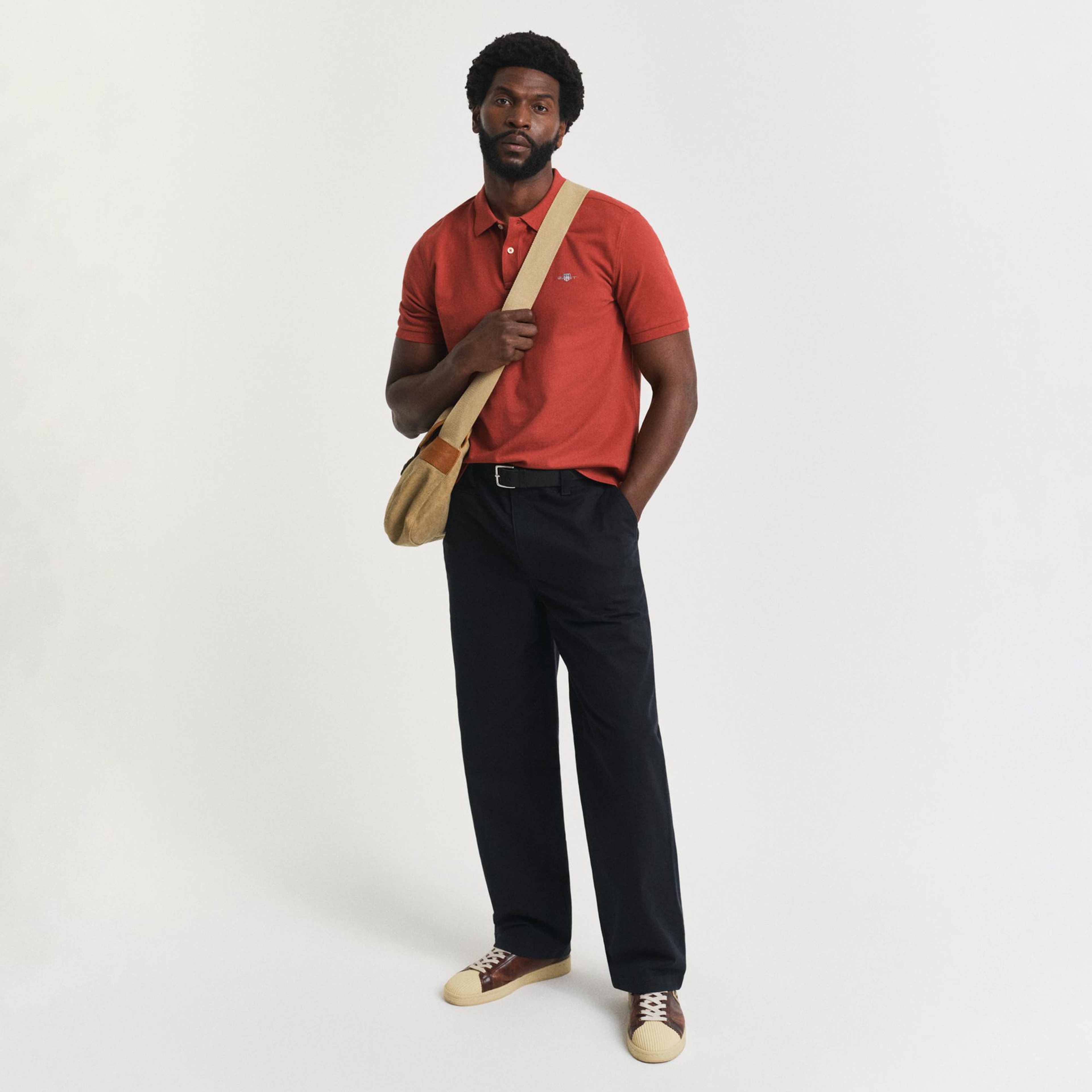 GANT Erkek Turuncu Regular Fit Polo