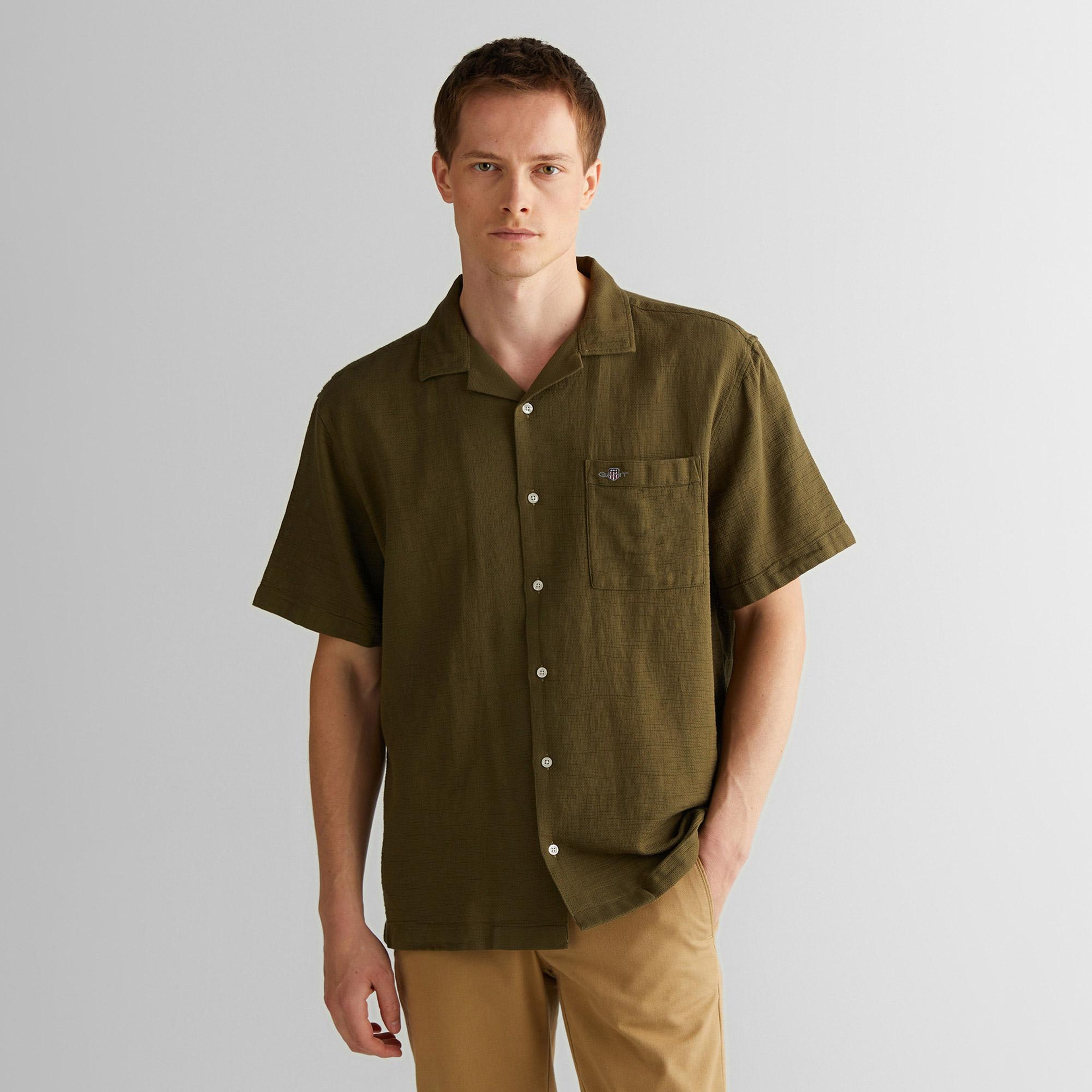 GANT Erkek Yeşil Regular Fit Klasik Yaka Gömlek