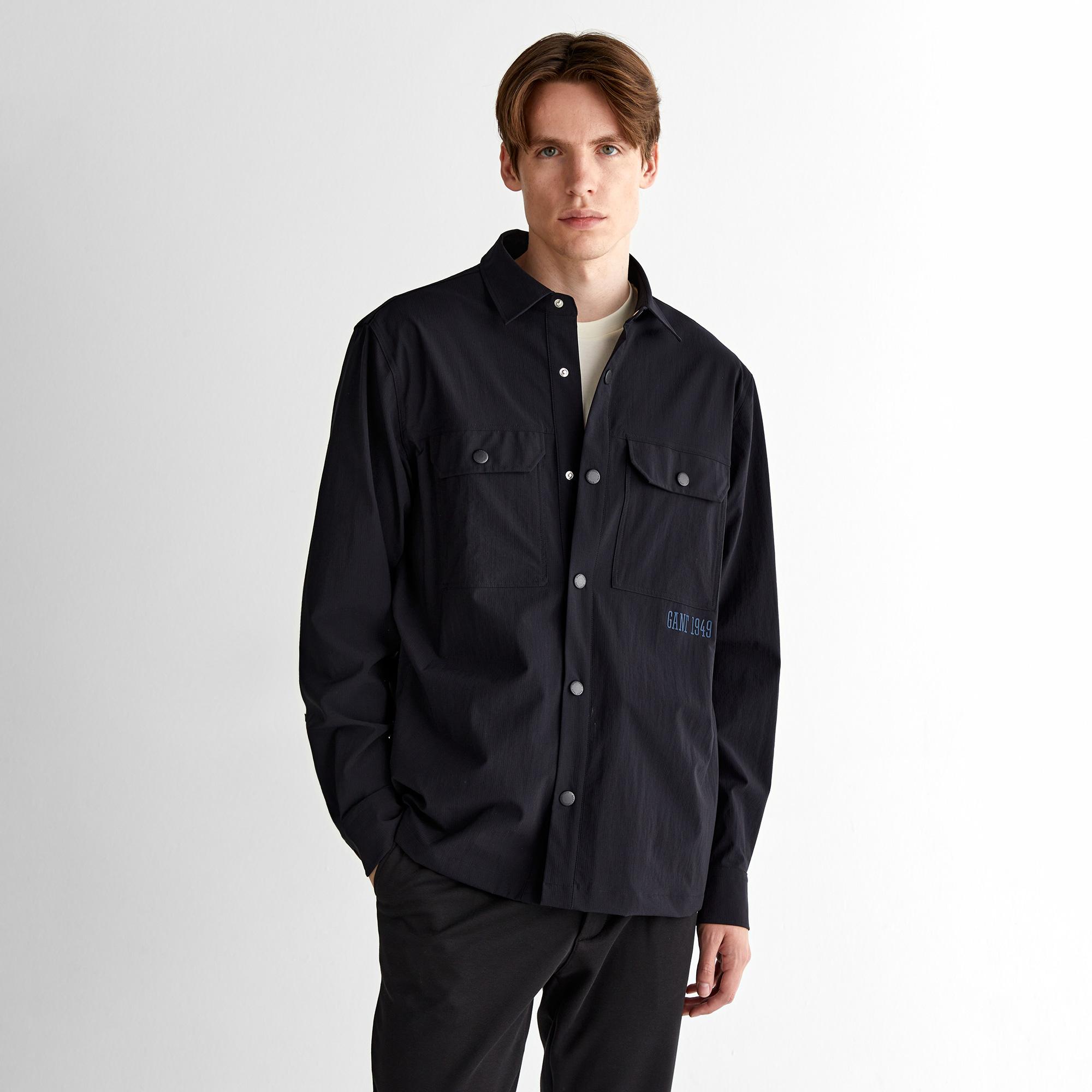 GANT Erkek Lacivert Relaxed Fit Klasik Yaka Gömlek