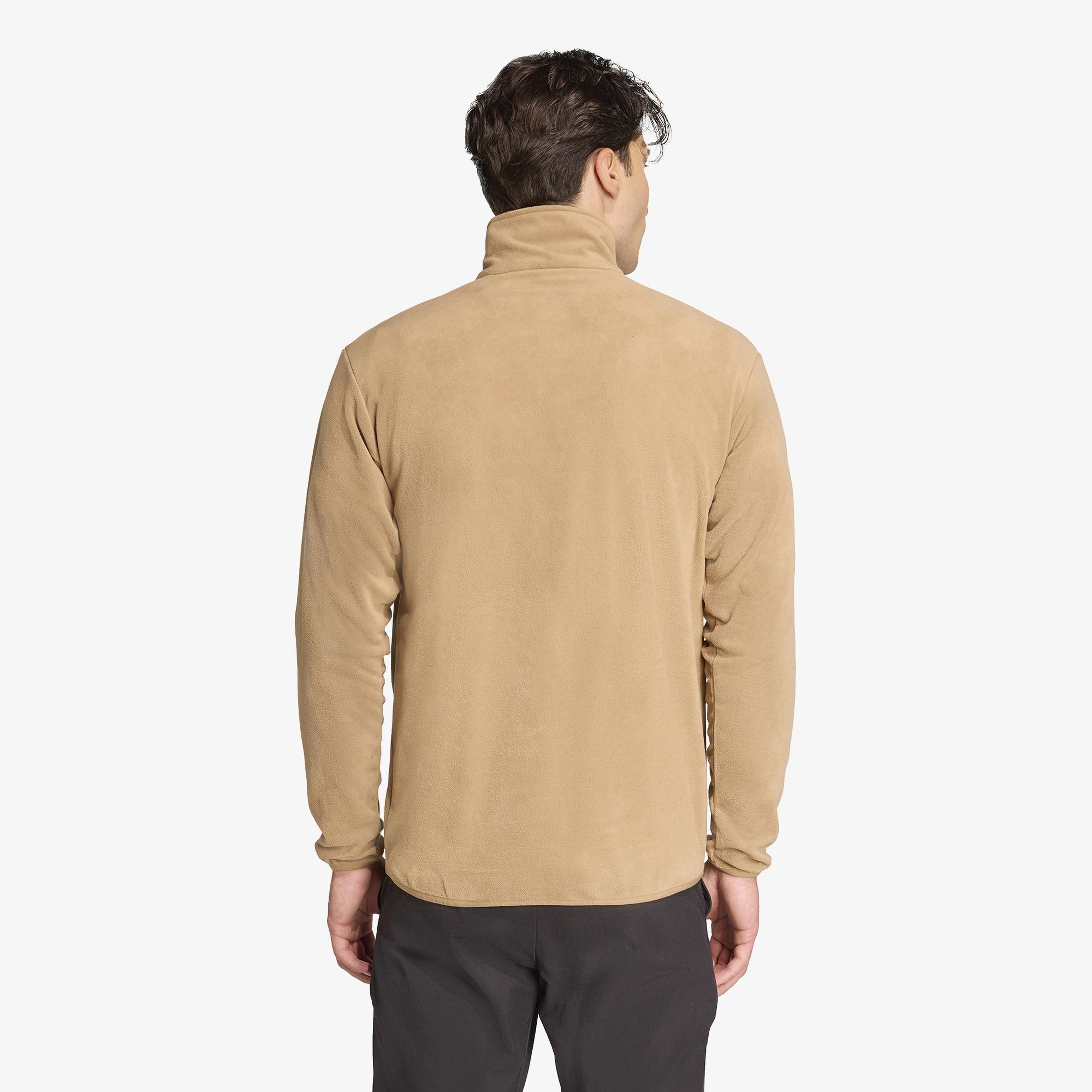 adidas Multi Essentials 1-2 Zip Fleece Erkek Kahverengi Yürüyüş Polar