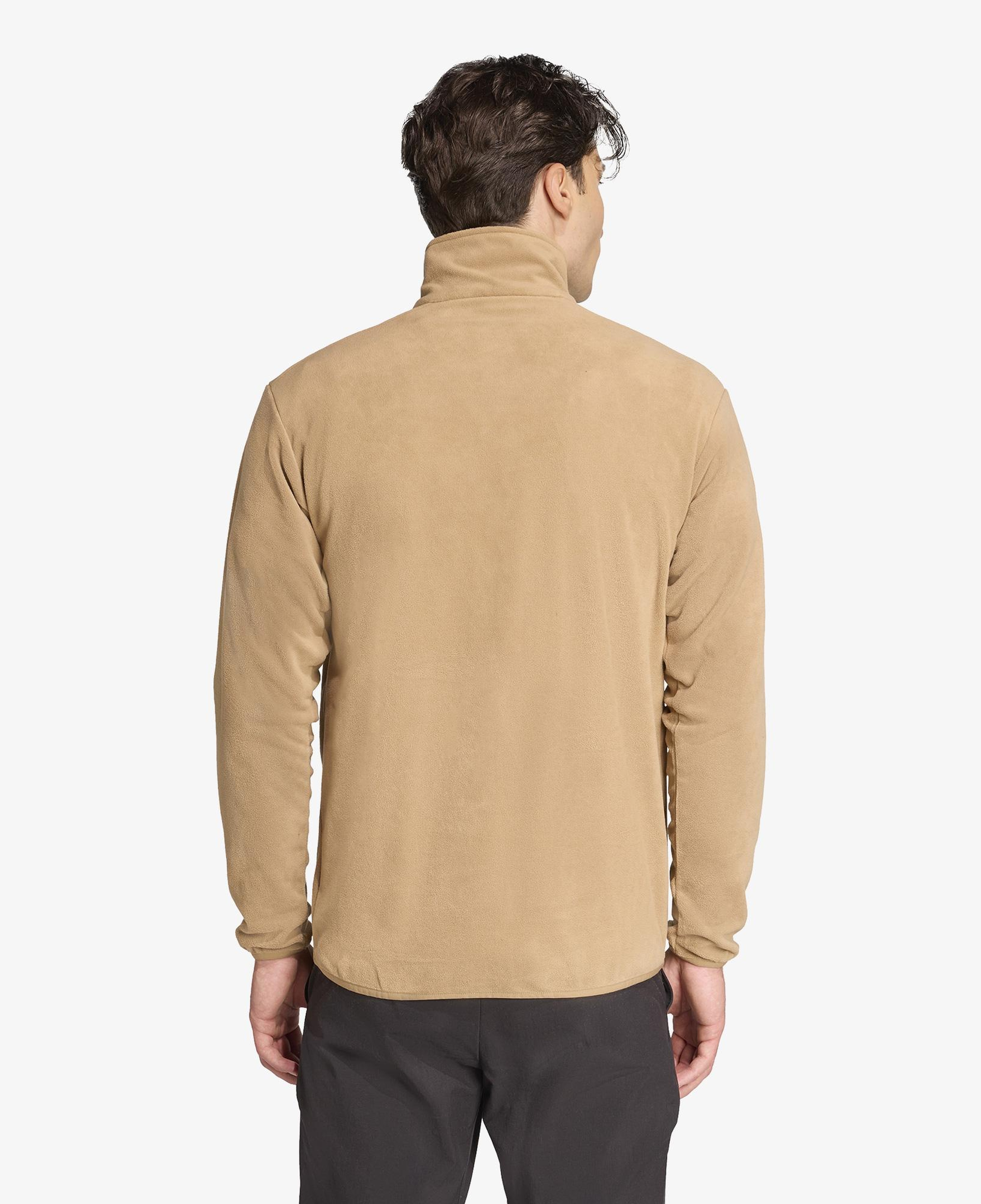 adidas Multi Essentials 1-2 Zip Fleece Erkek Kahverengi Yürüyüş Polar