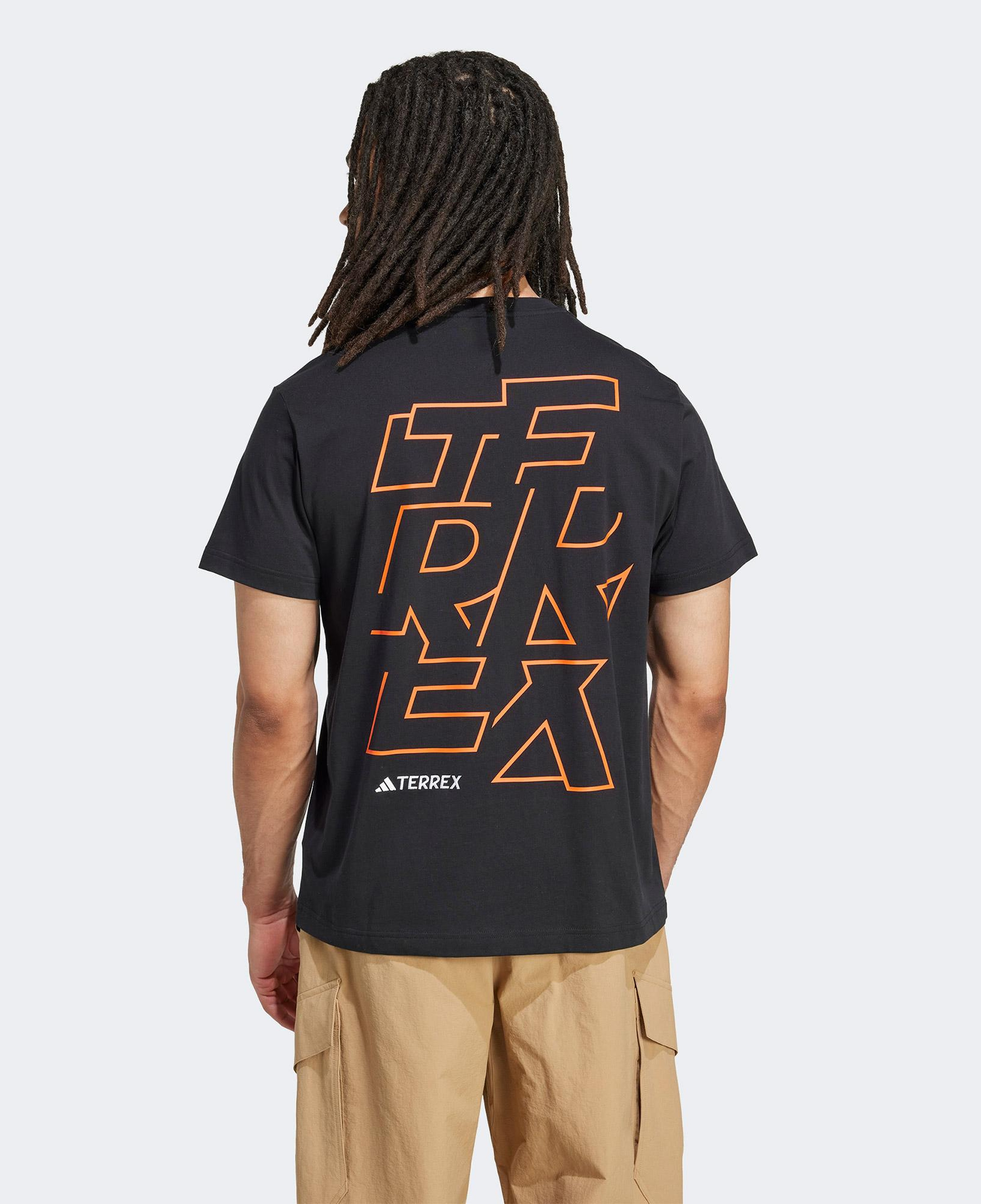 adidas Terrex İkonik Aop Grafikli Unisex Siyah Yürüyüş T-Shirt