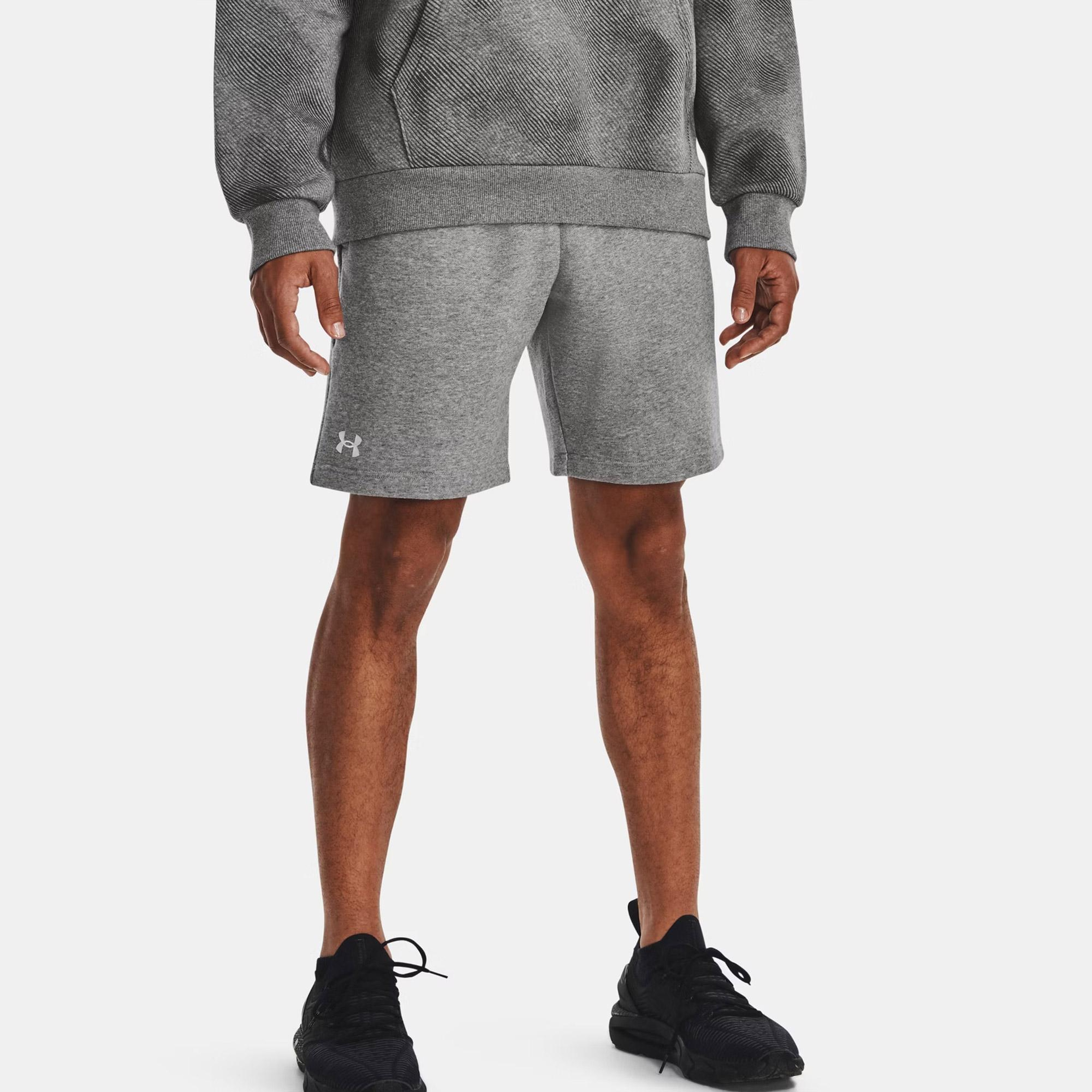 Under Armour Rival Fleece Erkek Gri Antrenman Şortu