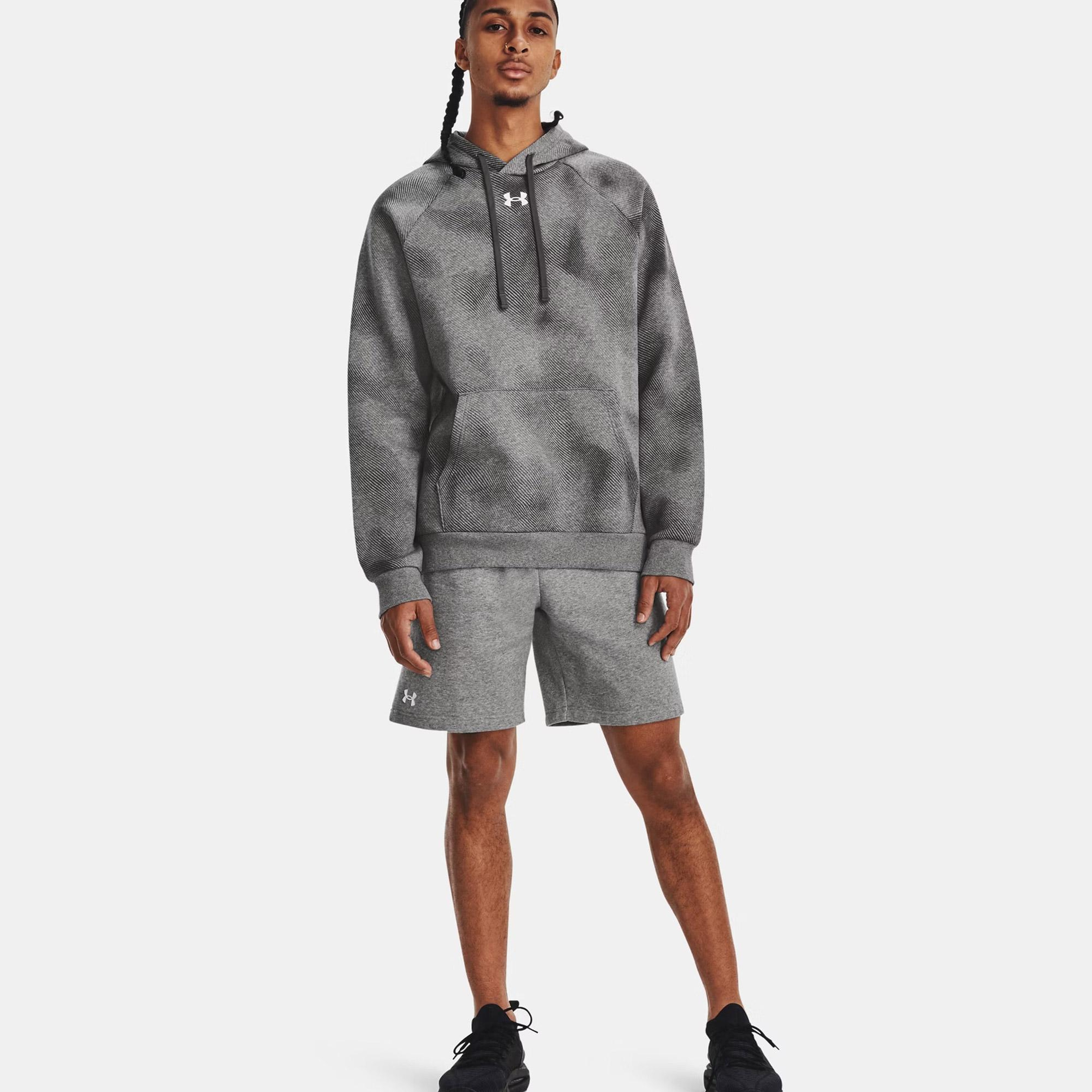 Under Armour Rival Fleece Erkek Gri Antrenman Şortu