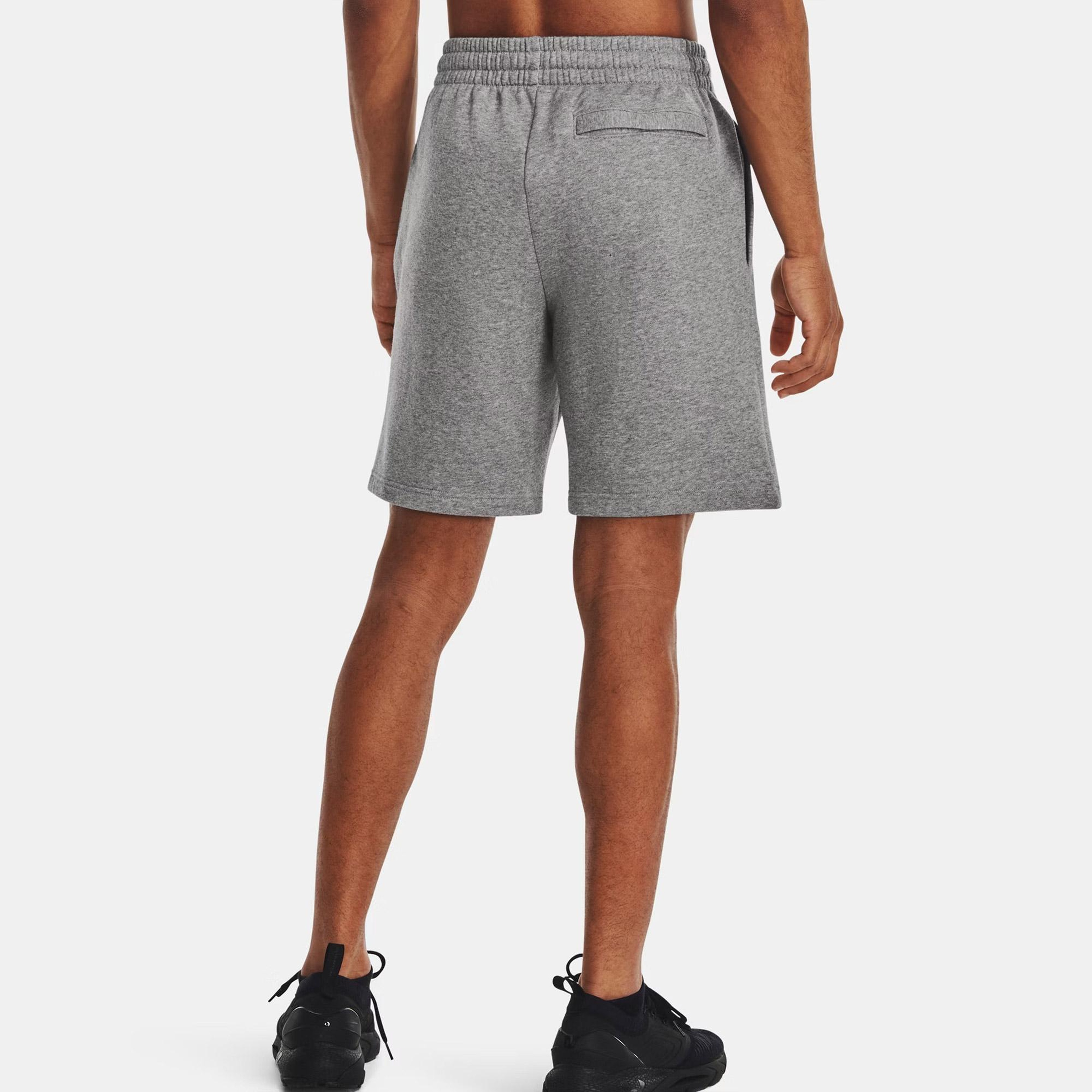 Under Armour Rival Fleece Erkek Gri Antrenman Şortu
