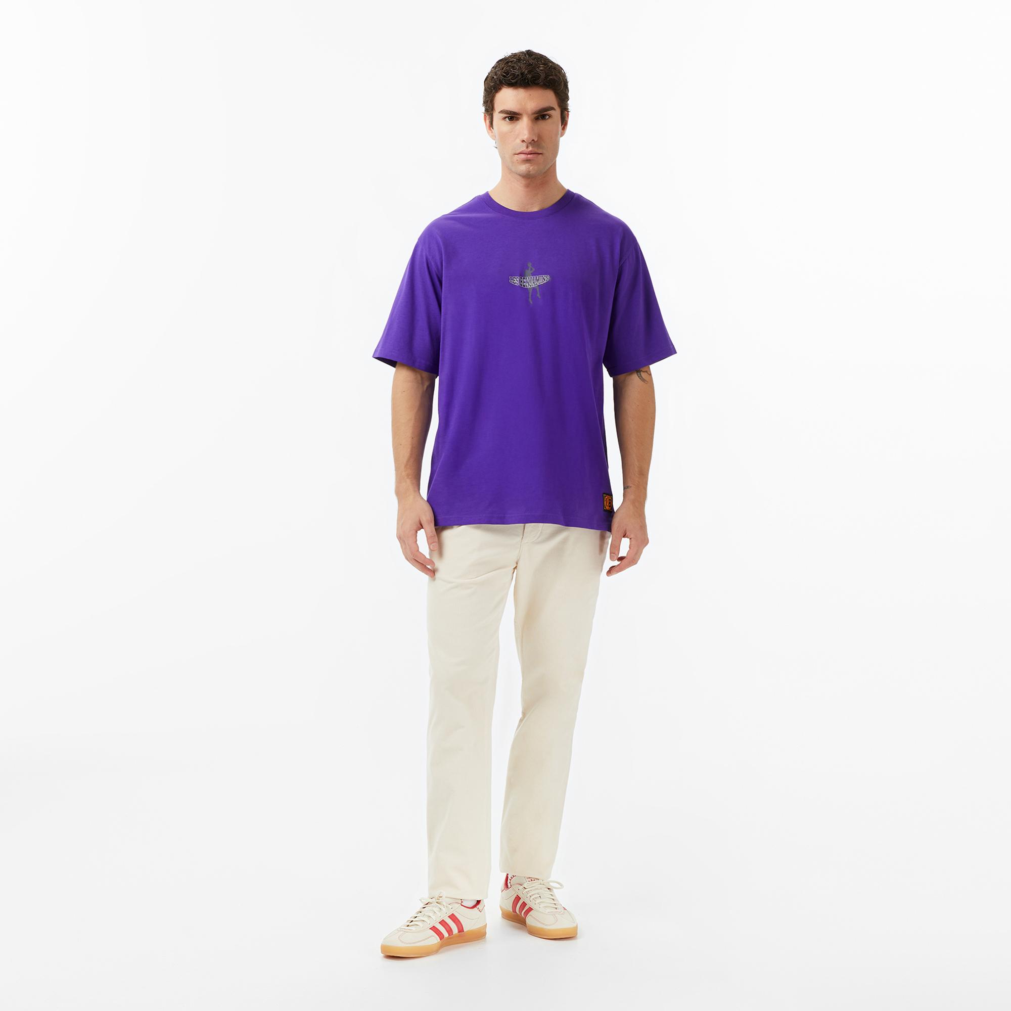 Les Benjamins Essentials 709 Erkek Mor T-Shirt