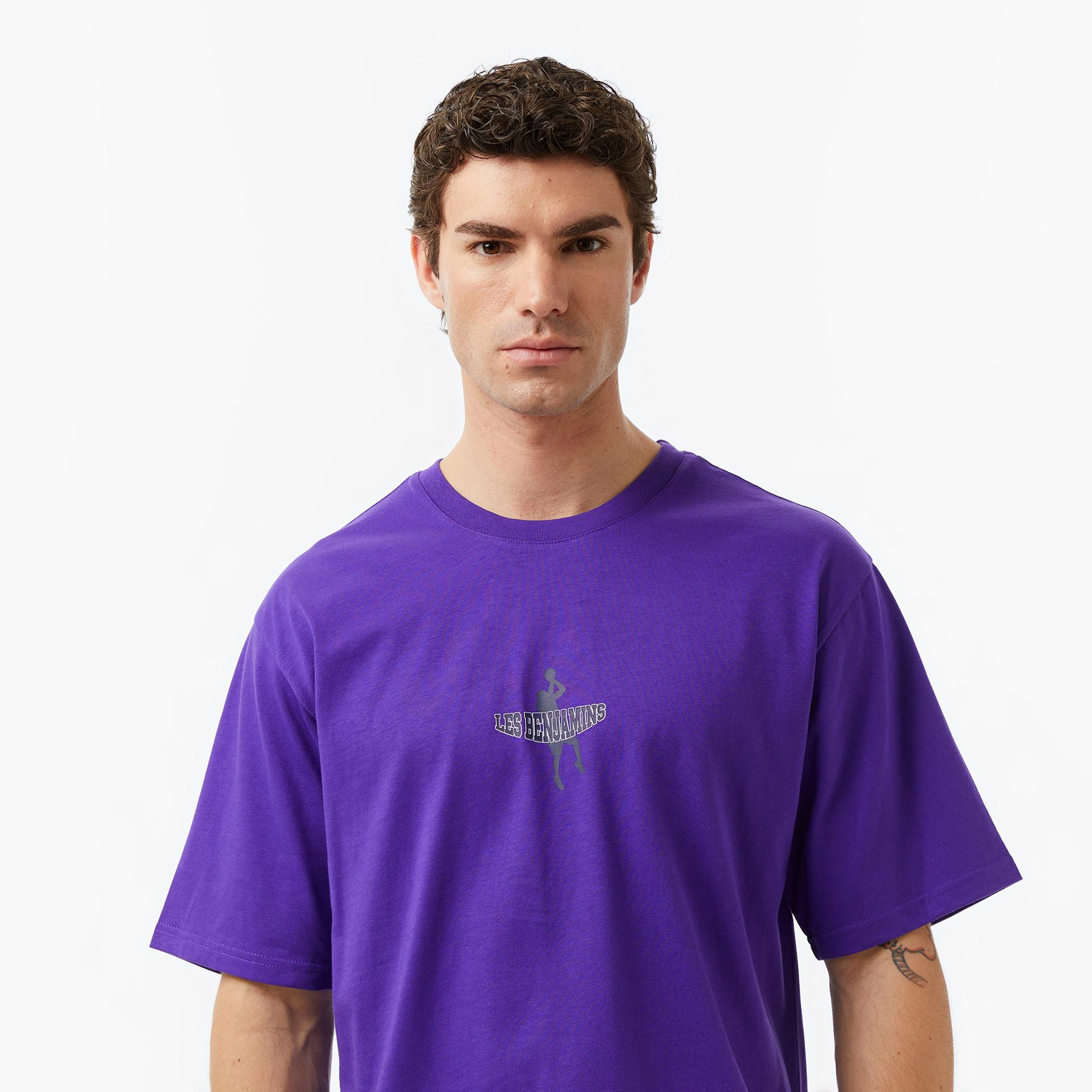 Les Benjamins Essentials 709 Erkek Mor T-Shirt