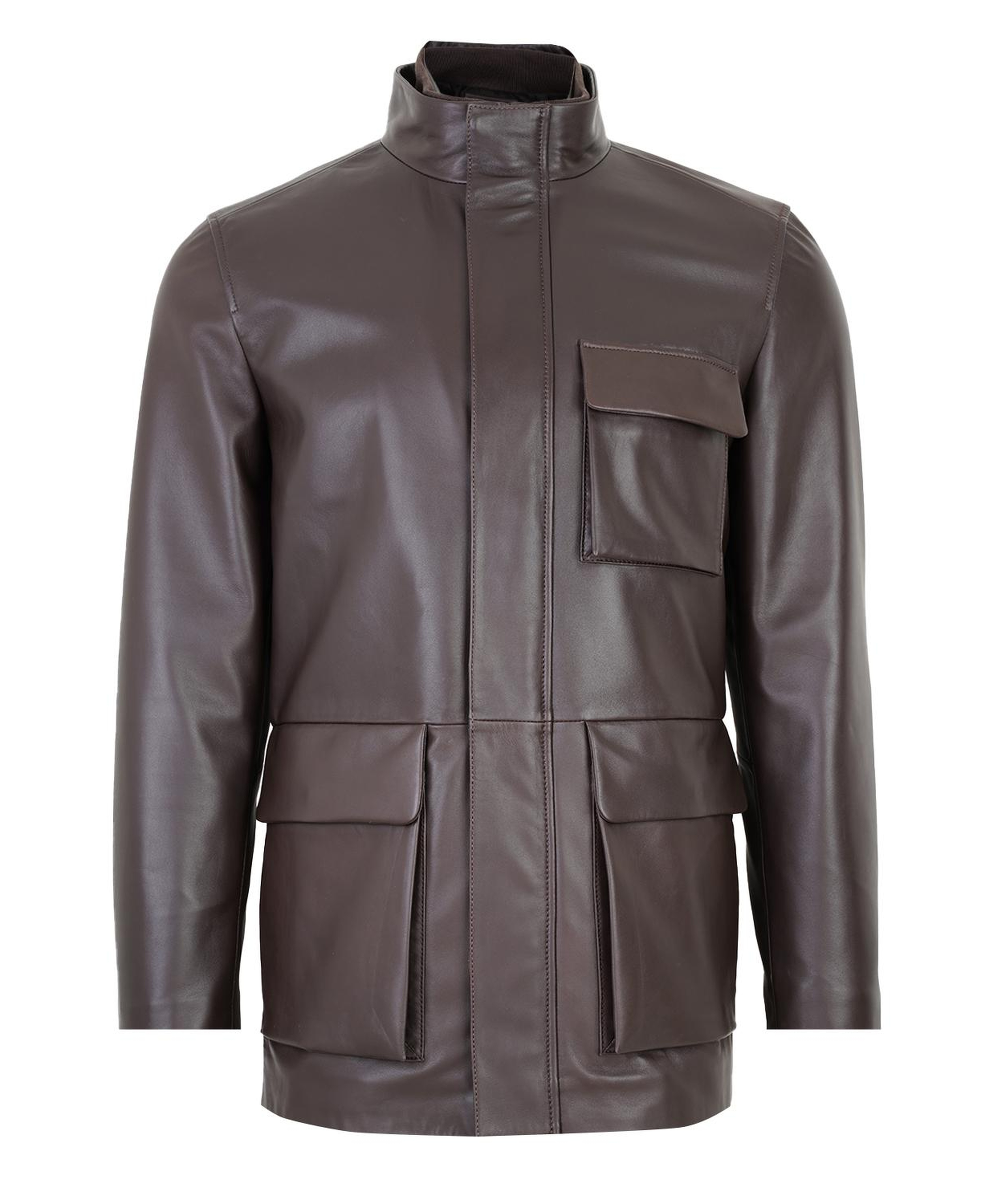 Adahy Kahve Erkek Deri Mont