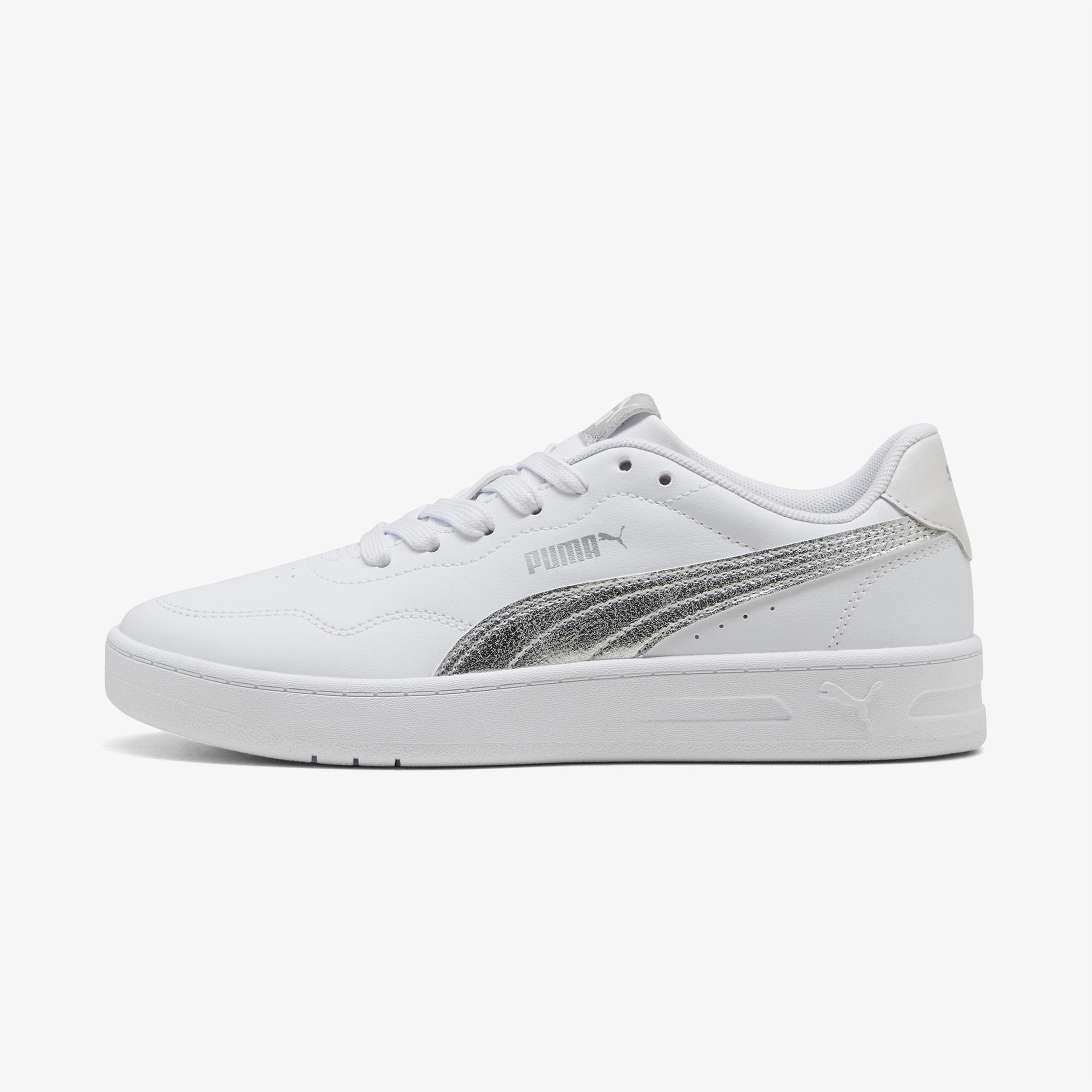 Puma Court Lally Metallic Whisper Kadın Beyaz Spor Ayakkabı