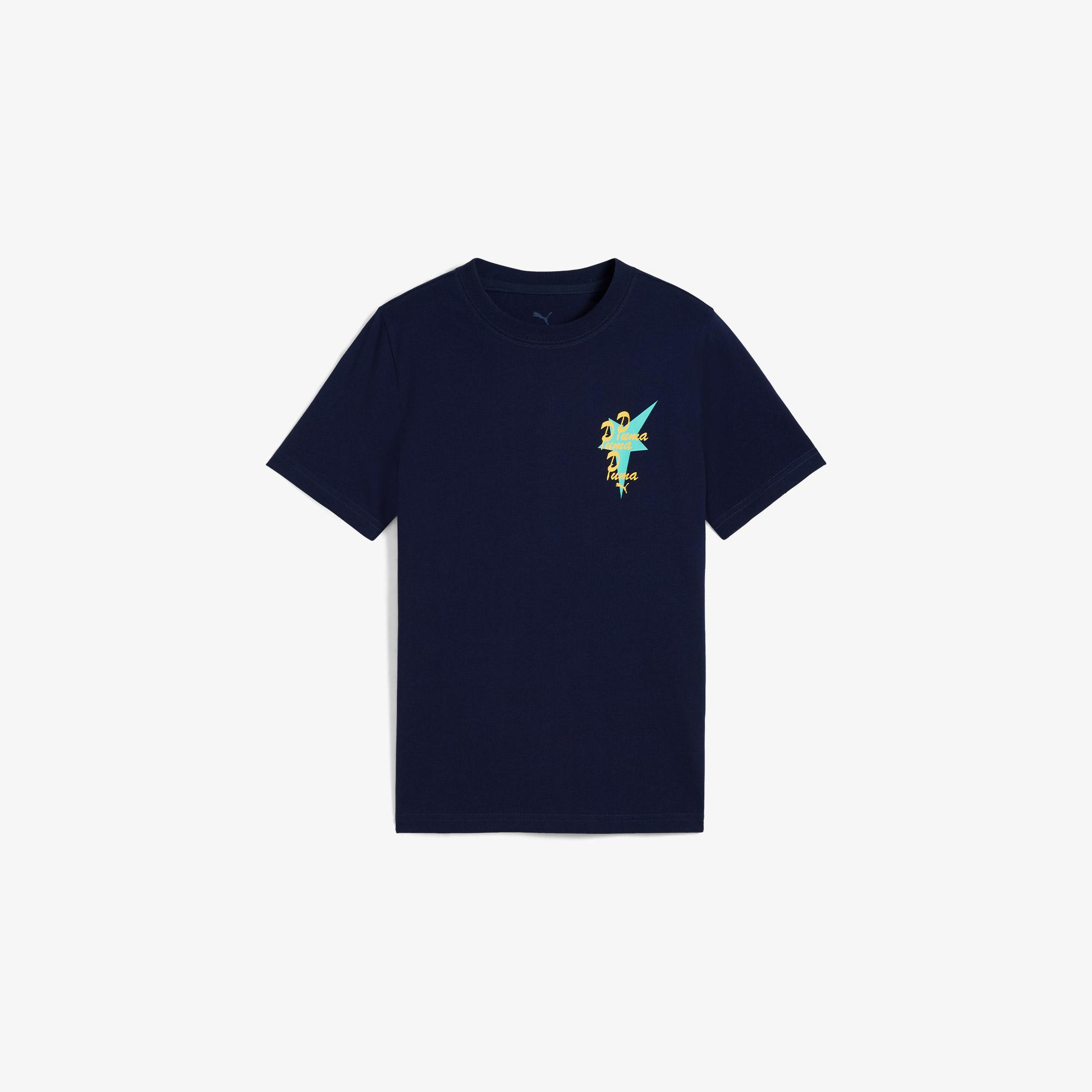 Puma Road To Unity Graphic Çocuk Lacivert T-Shirt