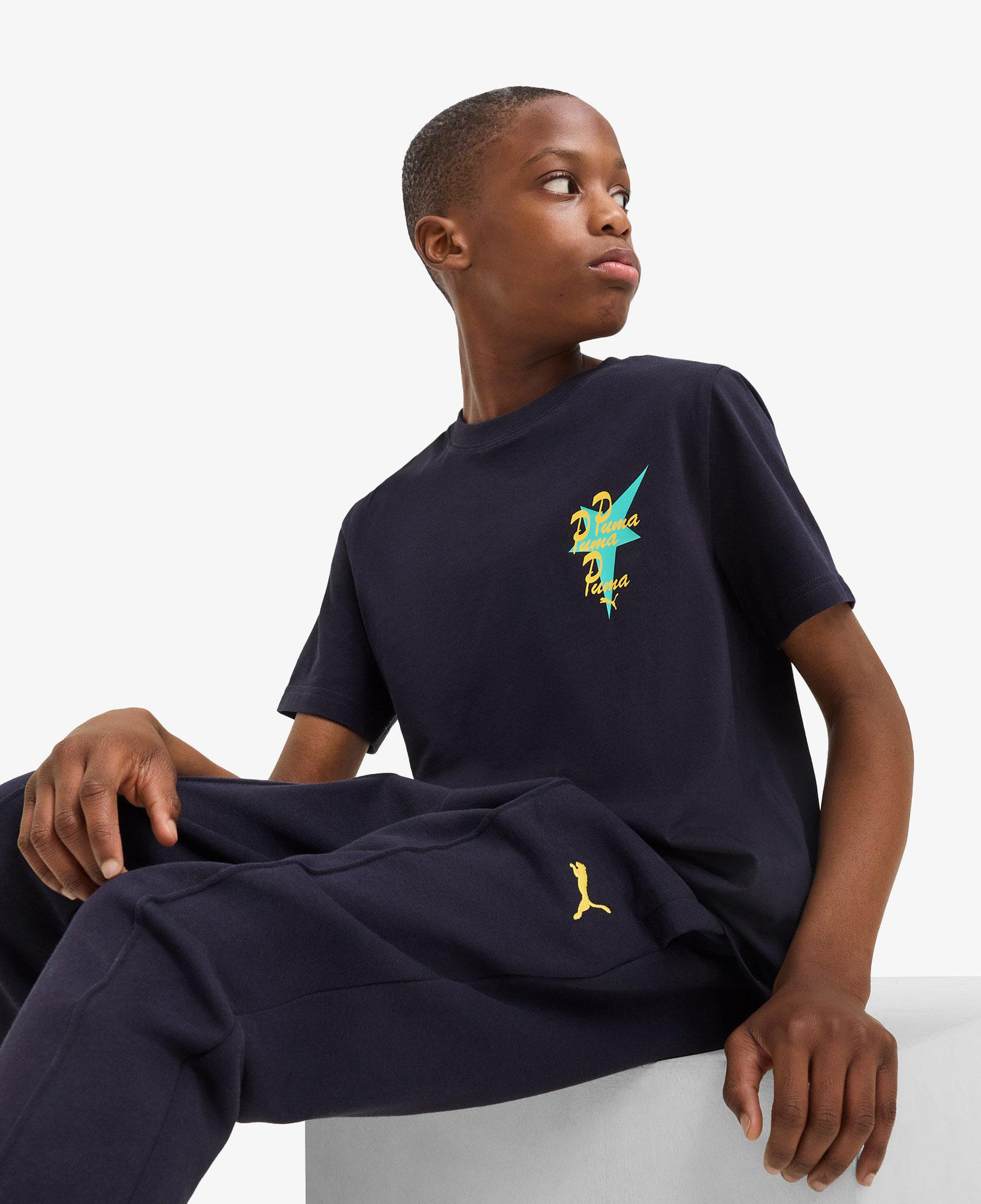 Puma Road To Unity Graphic Çocuk Lacivert T-Shirt