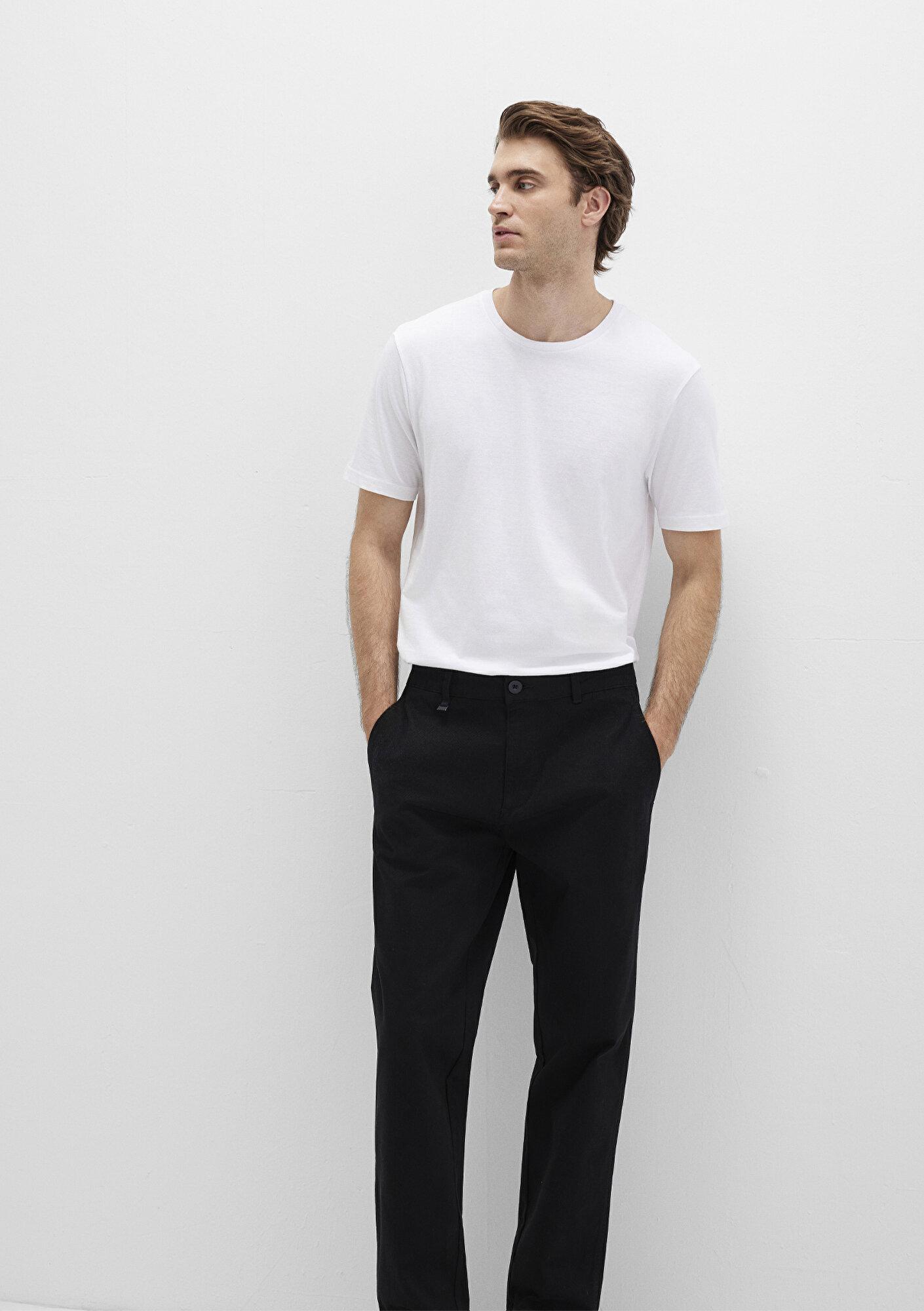 Mavi Beyaz Basic Tişört Slim Fit / Dar Kesim 065574-620