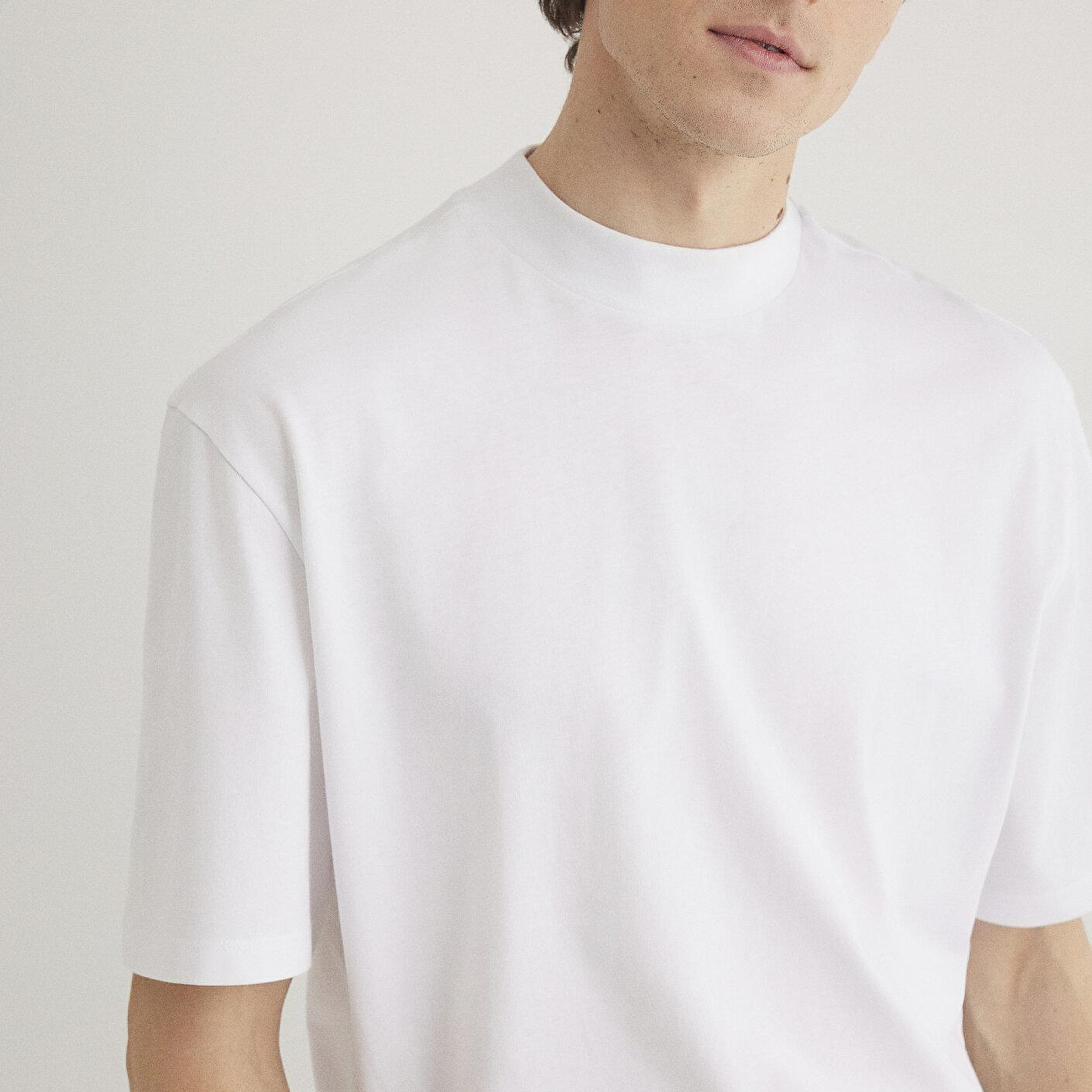 Mavi Beyaz Basic Tişört Loose Fit / Bol Rahat Kesim 0611193-620