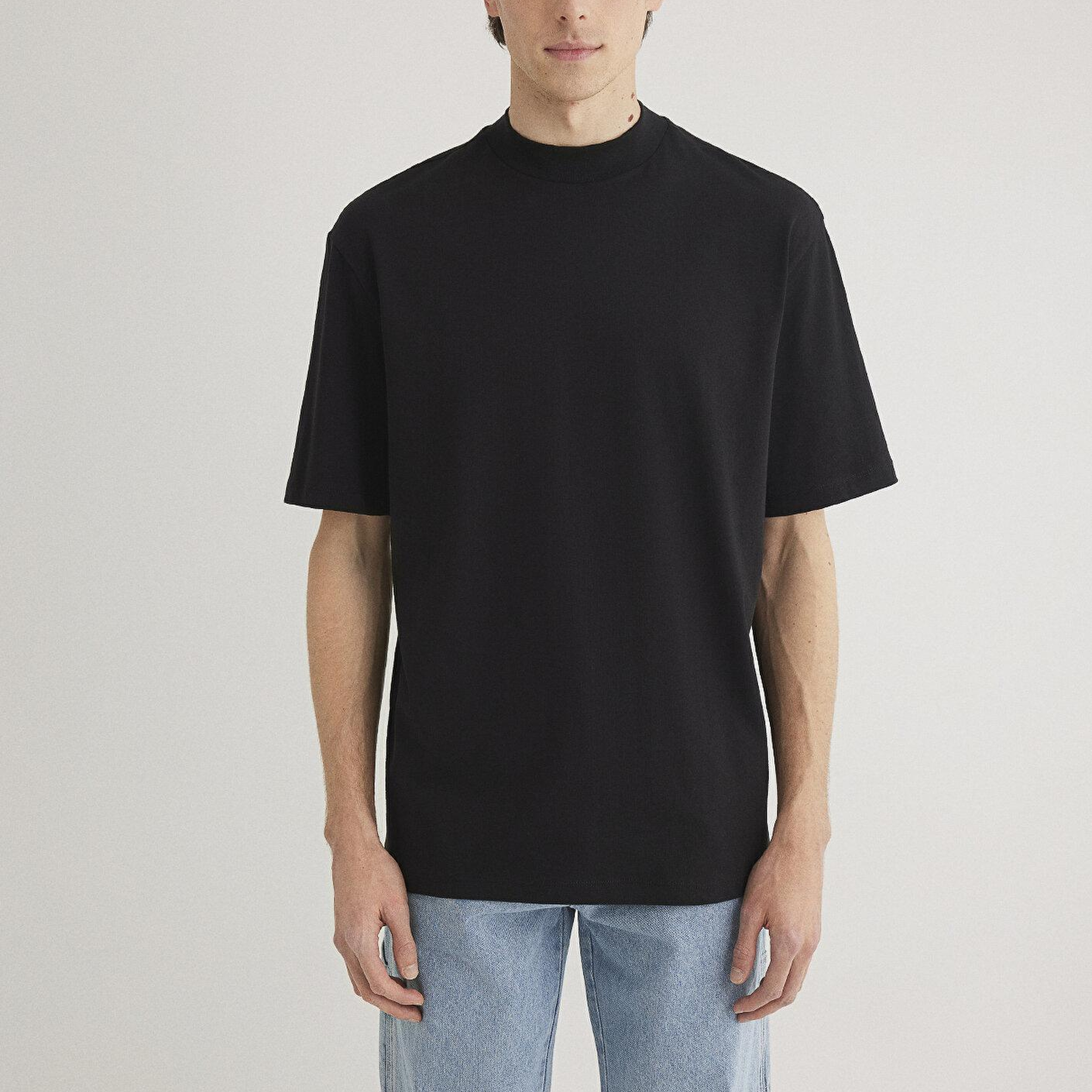 Mavi Siyah Basic Tişört Loose Fit / Bol Rahat Kesim 0611193-900