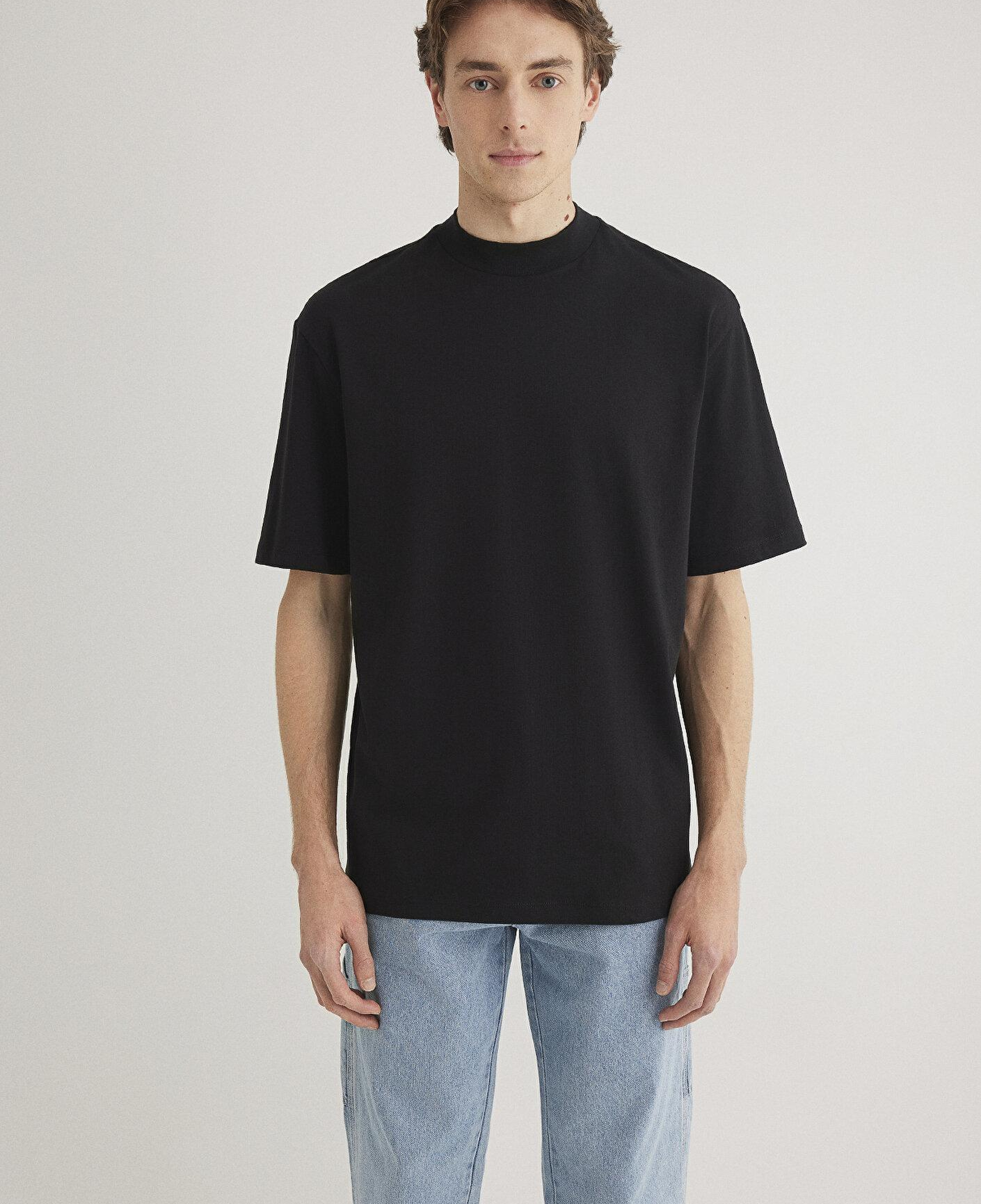 Mavi Siyah Basic Tişört Loose Fit / Bol Rahat Kesim 0611193-900