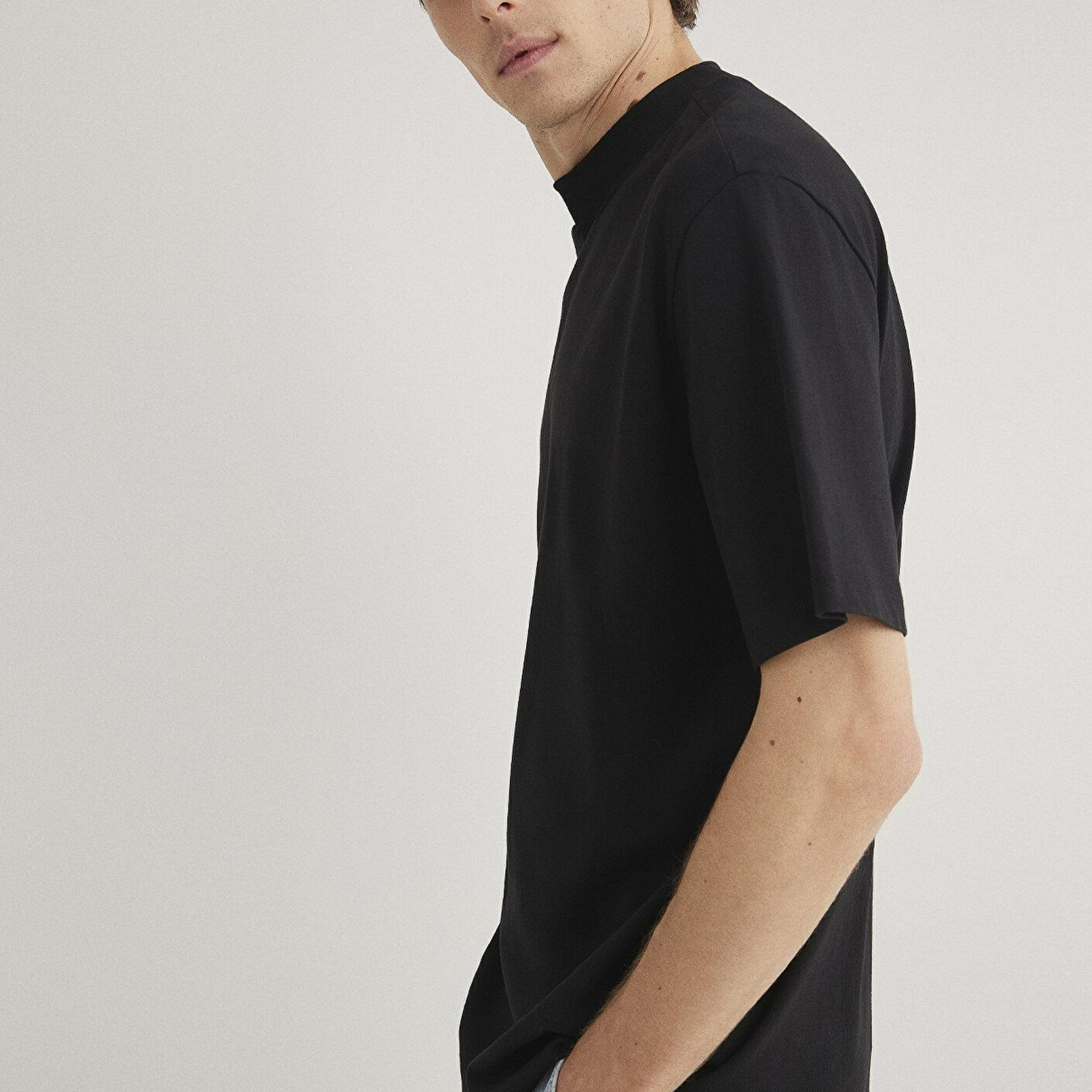 Mavi Siyah Basic Tişört Loose Fit / Bol Rahat Kesim 0611193-900