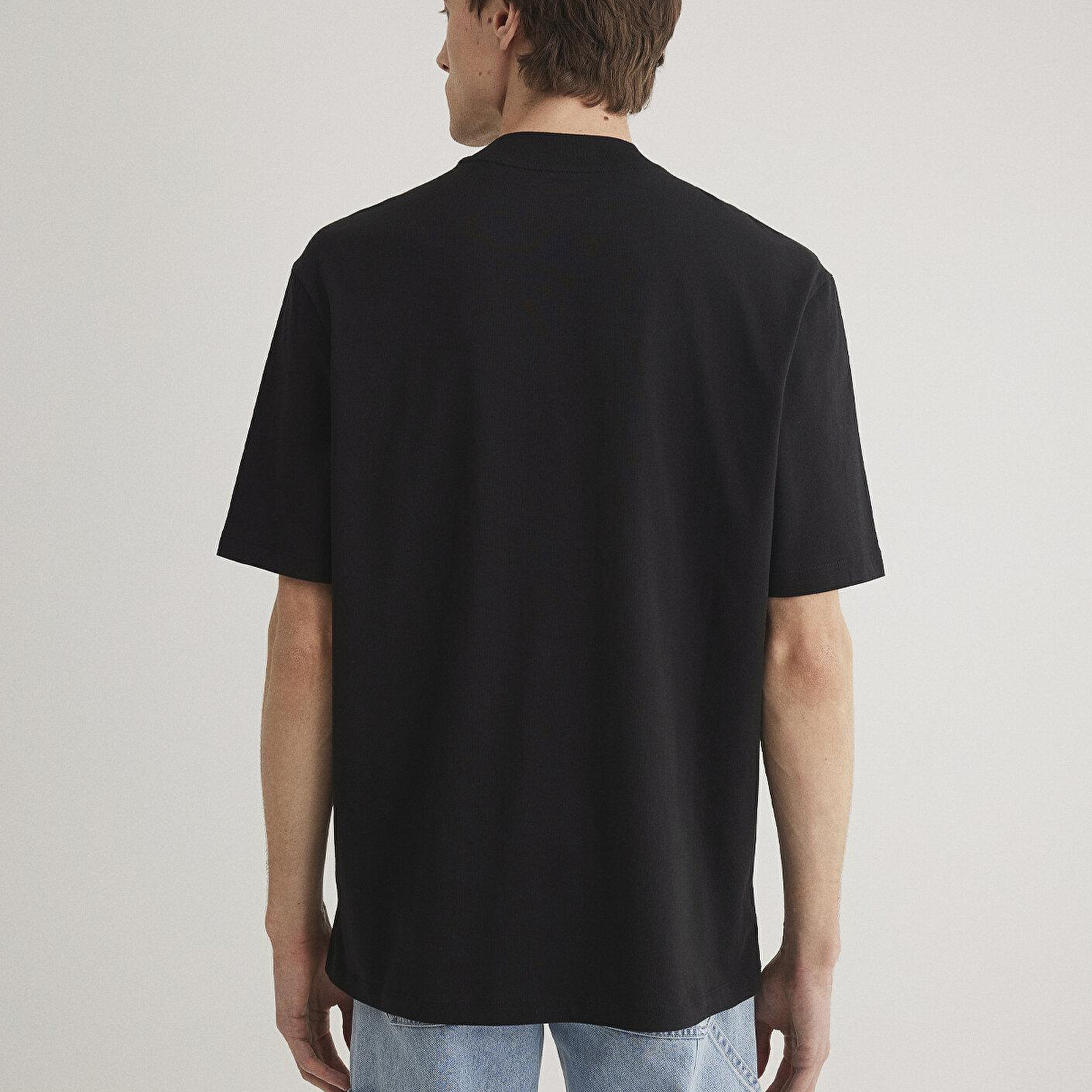 Mavi Siyah Basic Tişört Loose Fit / Bol Rahat Kesim 0611193-900