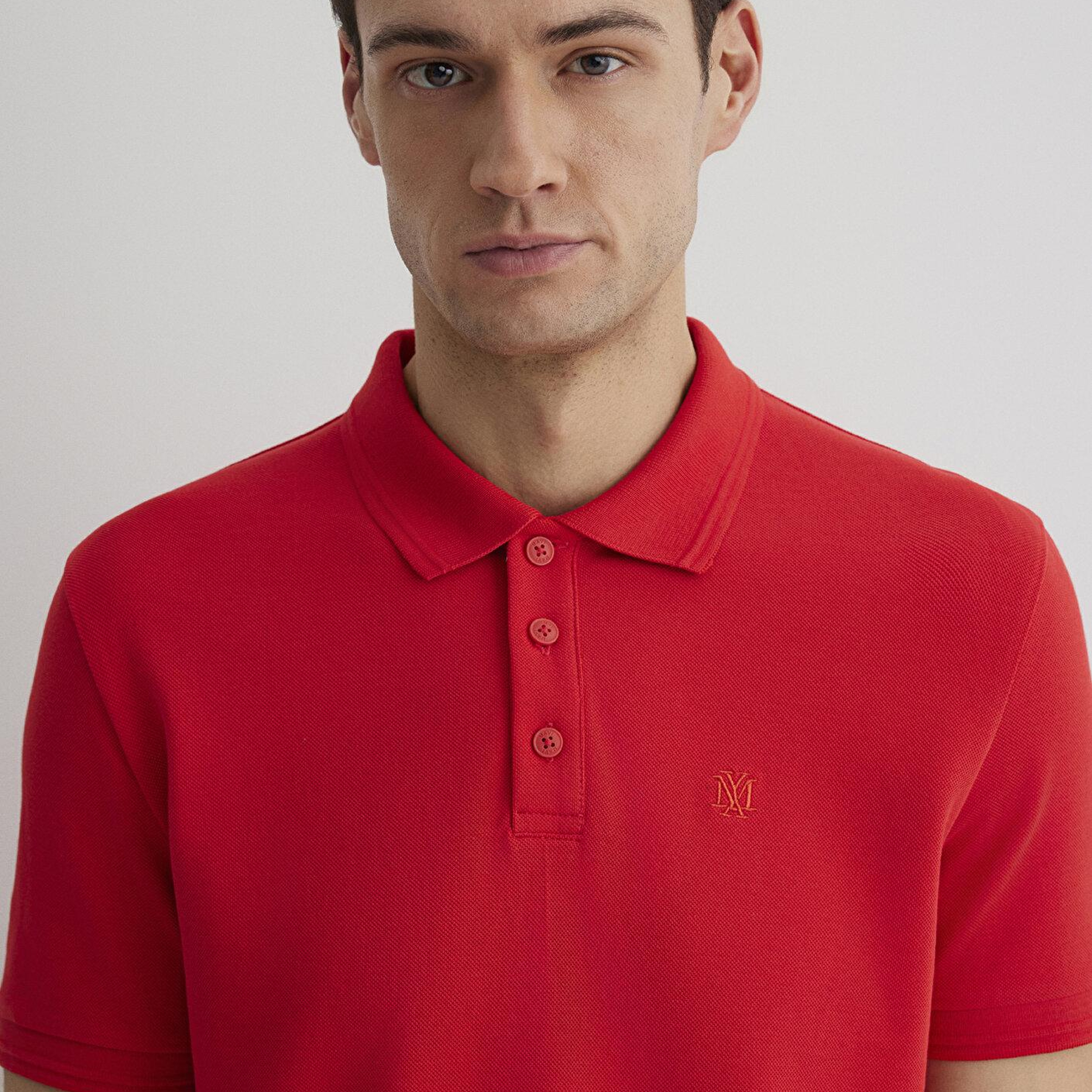 Mavi Kırmızı Polo Tişört Slim Fit / Dar Kesim 064946-70471