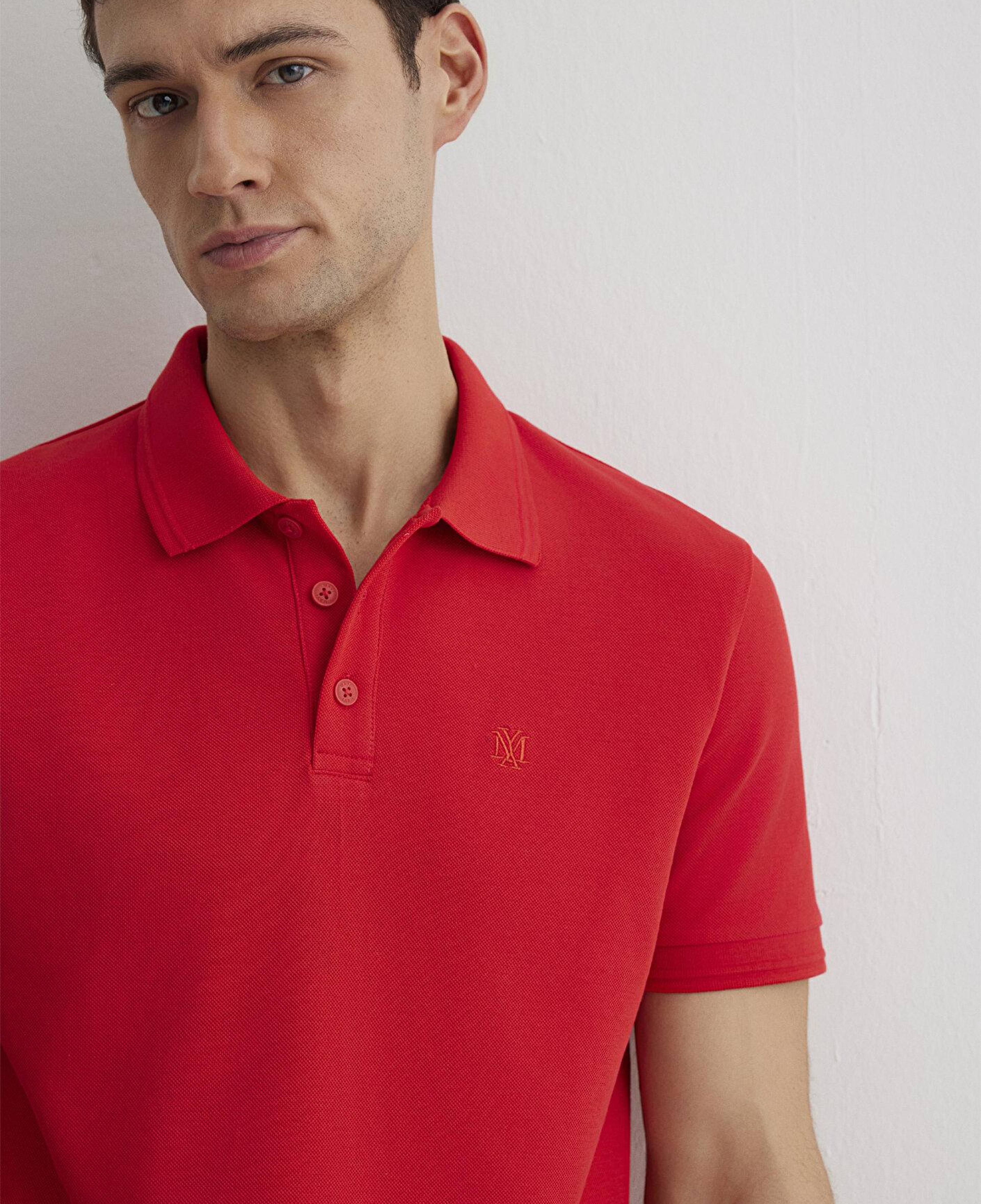Mavi Kırmızı Polo Tişört Slim Fit / Dar Kesim 064946-70471