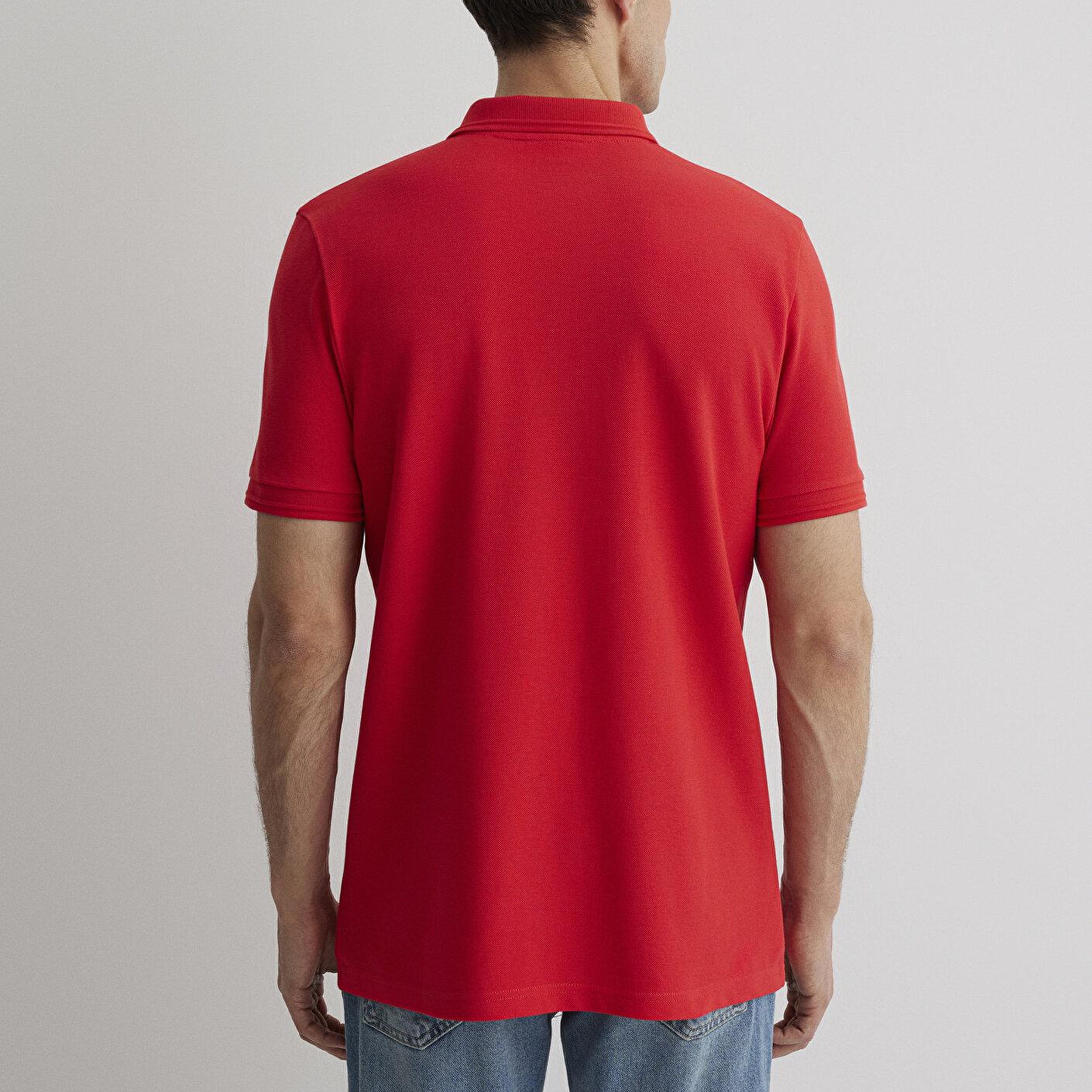 Mavi Kırmızı Polo Tişört Slim Fit / Dar Kesim 064946-70471