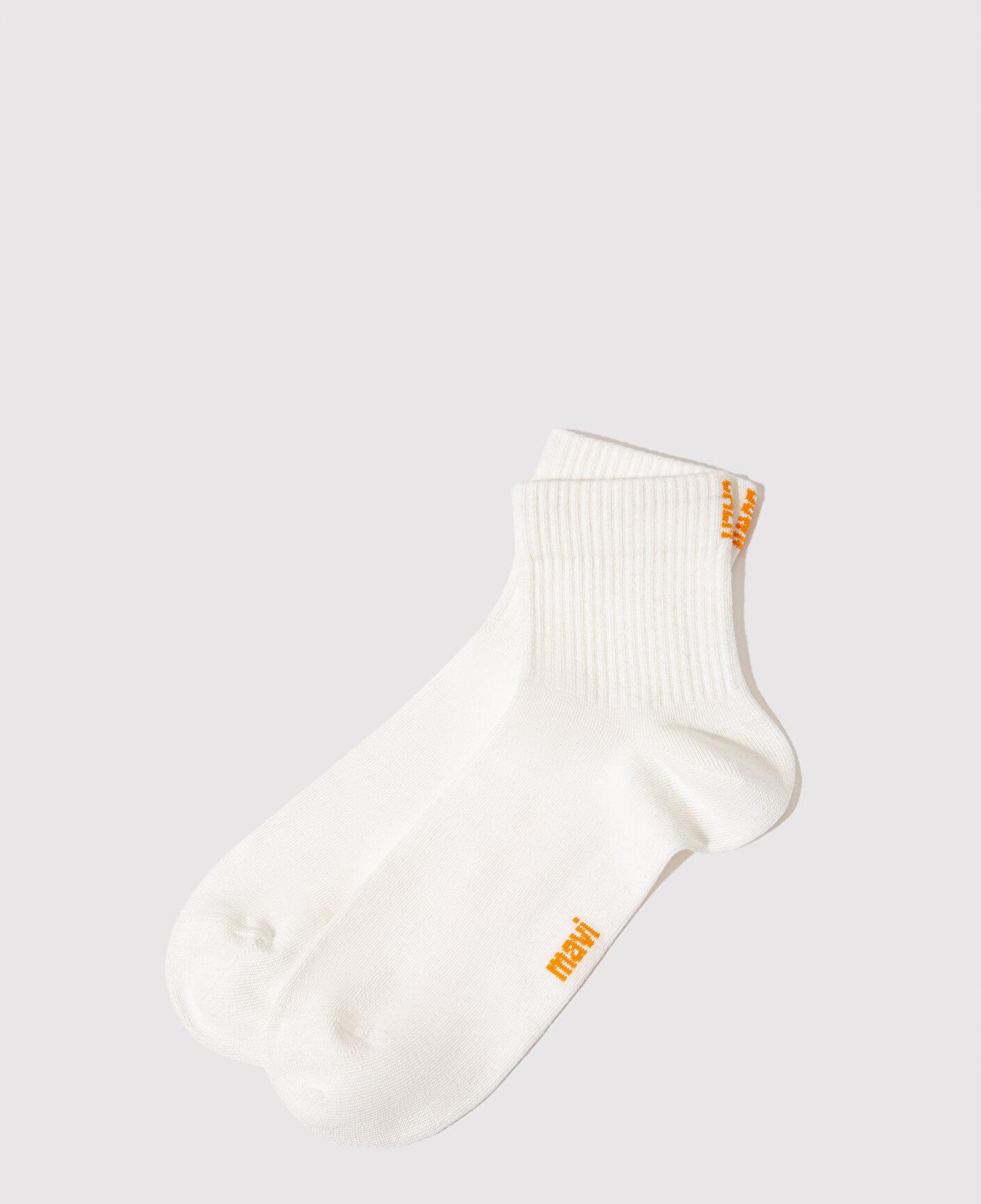 Mavi Baskılı Ekru Soket Çorap 0911605-28613