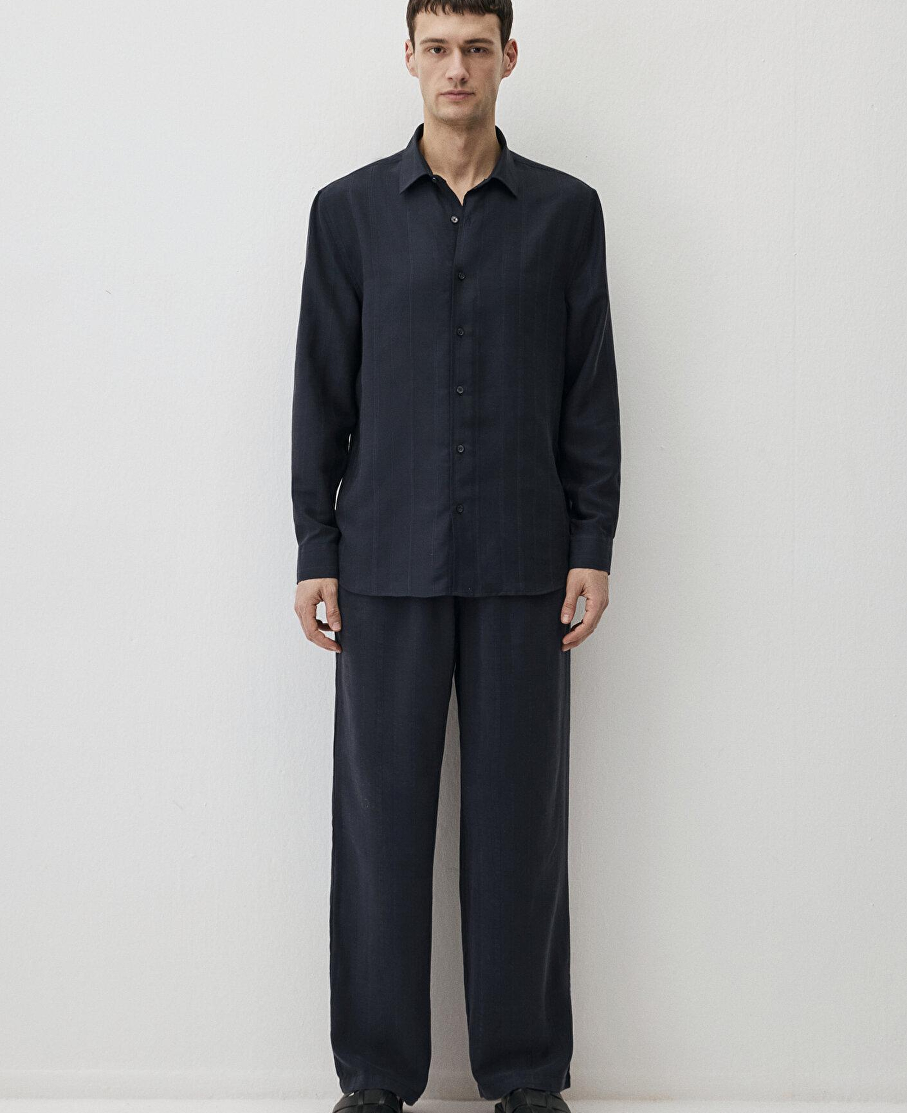 Mavi Lacivert (TENCEL™) Liyosel Gömlek Regular Fit / Normal Kesim 0211622-83884