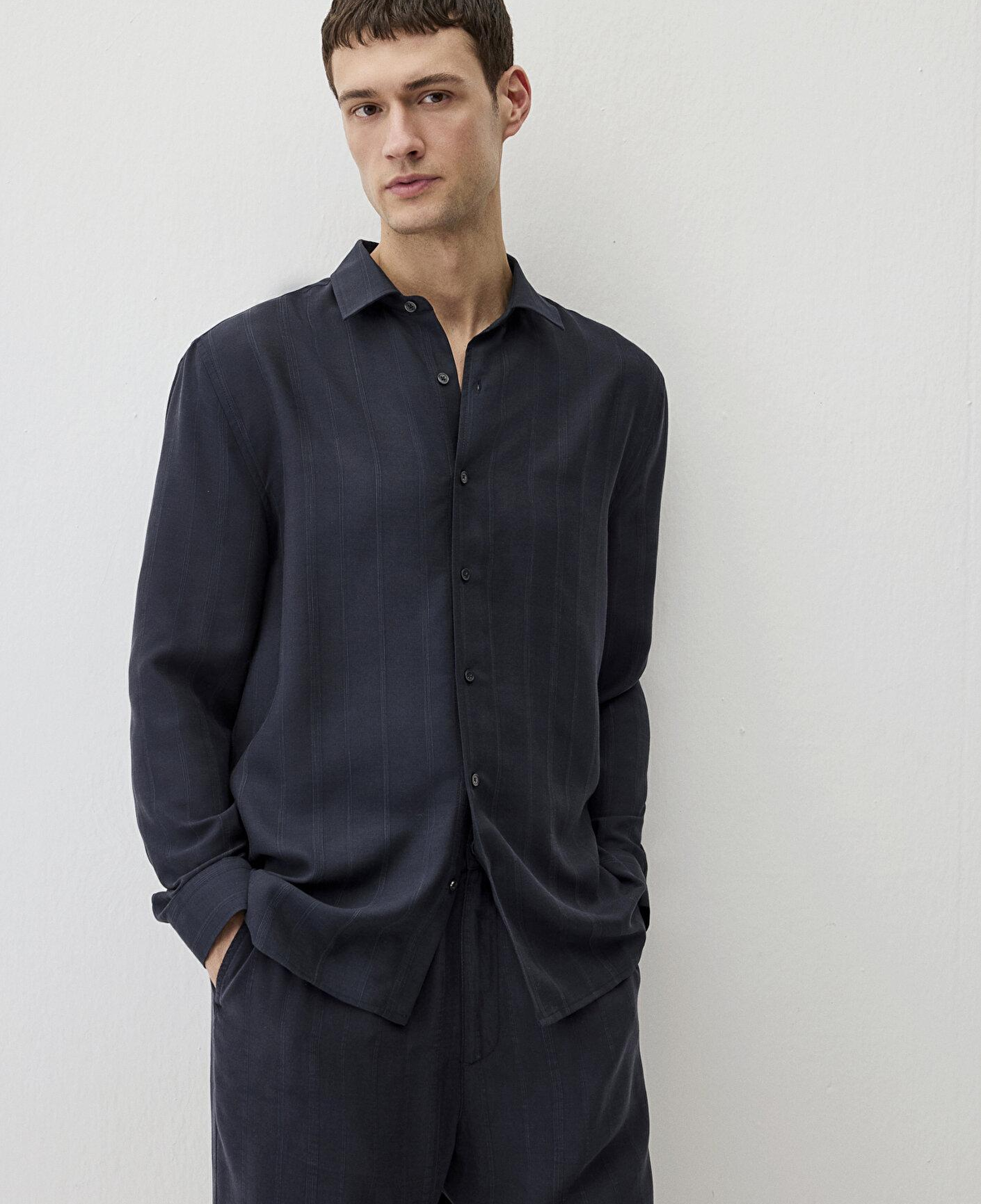 Mavi Lacivert (TENCEL™) Liyosel Gömlek Regular Fit / Normal Kesim 0211622-83884