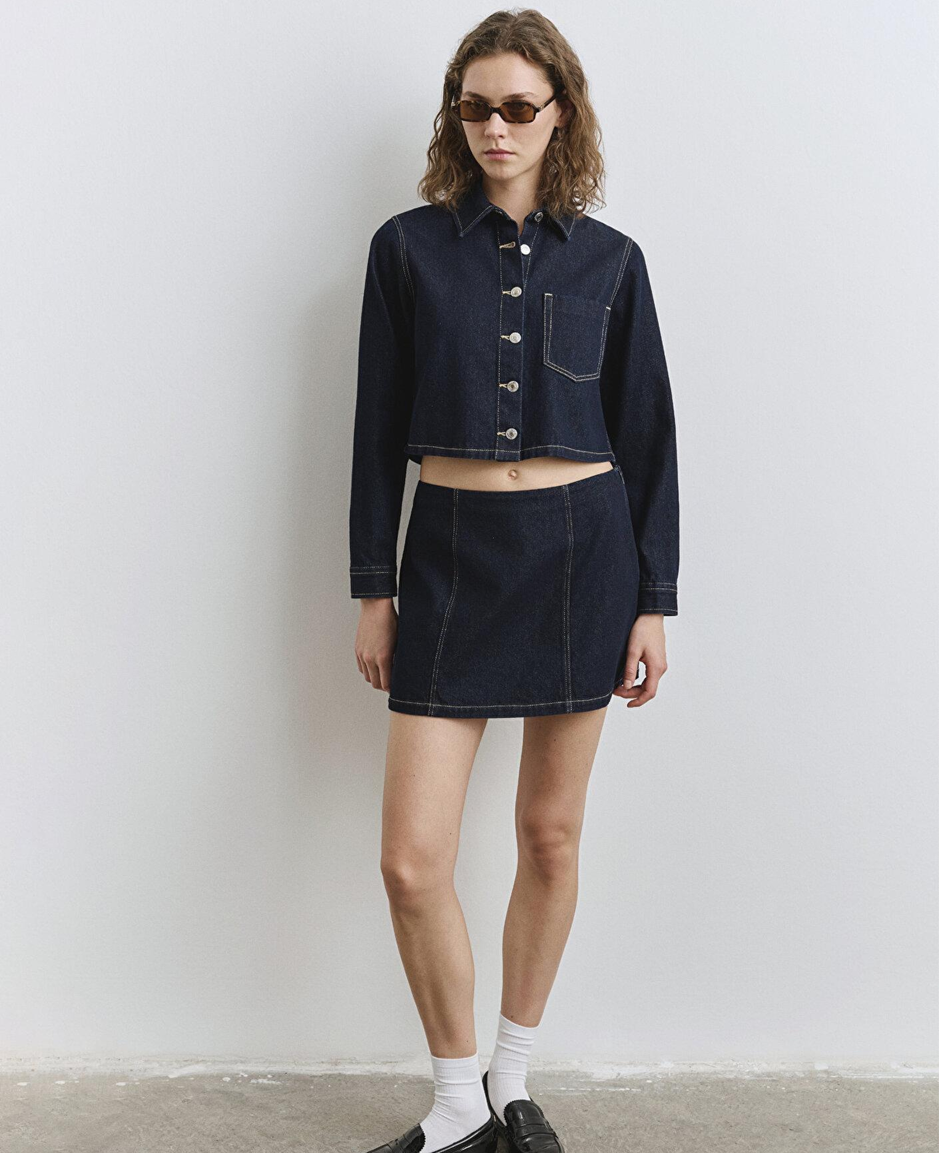 Mavi Rinse Denim Mini Etek 1310721-85481