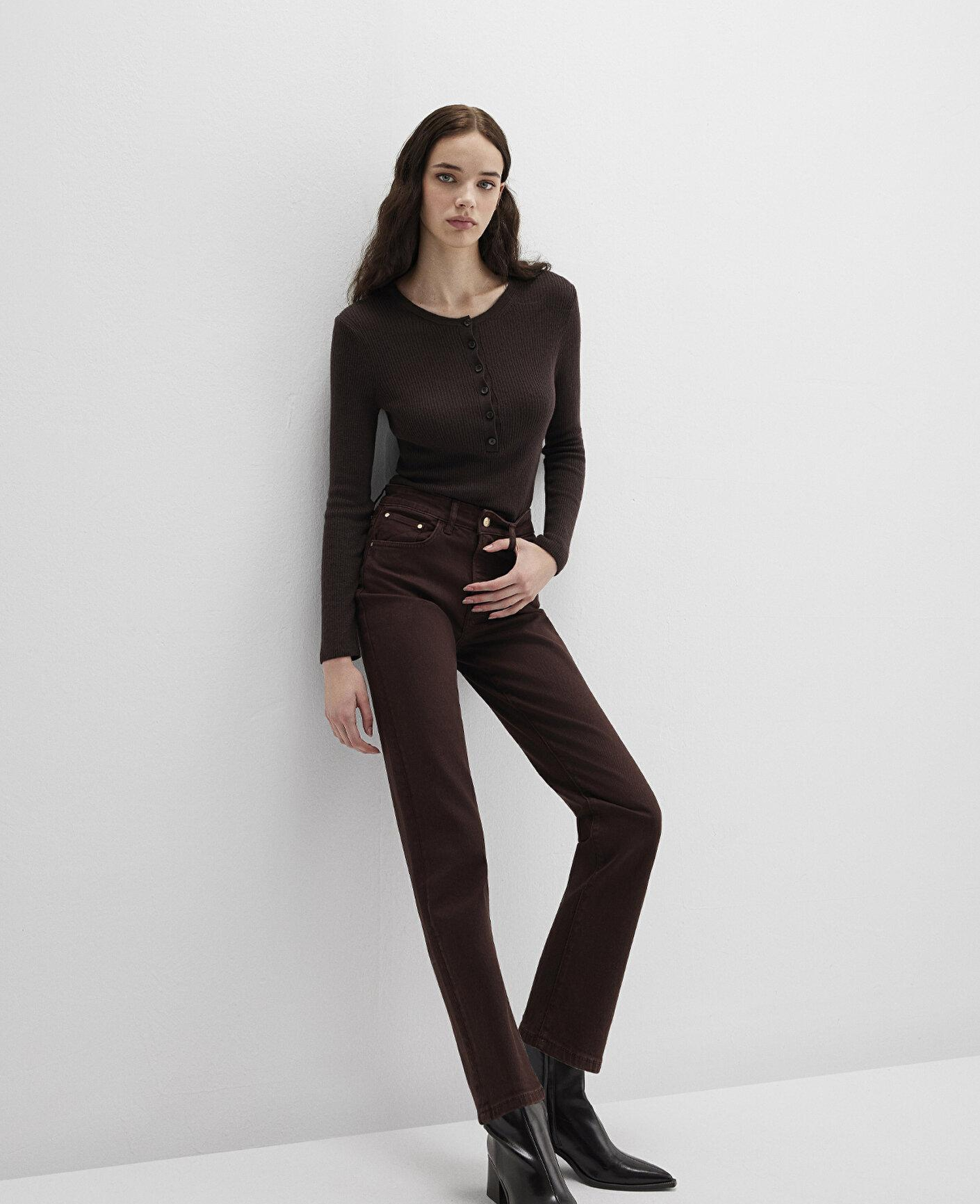 Mavi New York Kahverengi Gabardin Pantolon 101441-91340