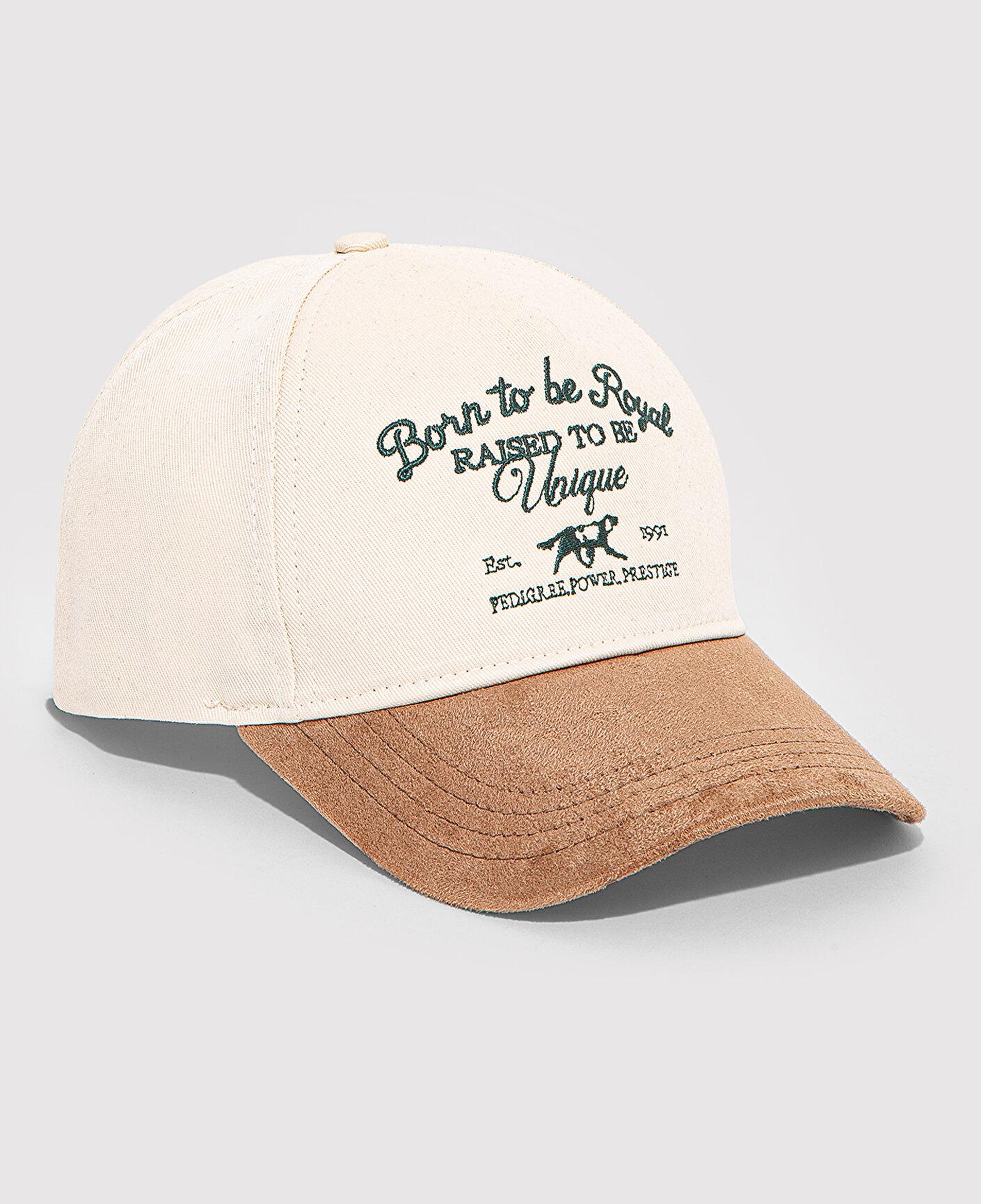 Mavi İşlemeli Bej Şapka 0912170-33267