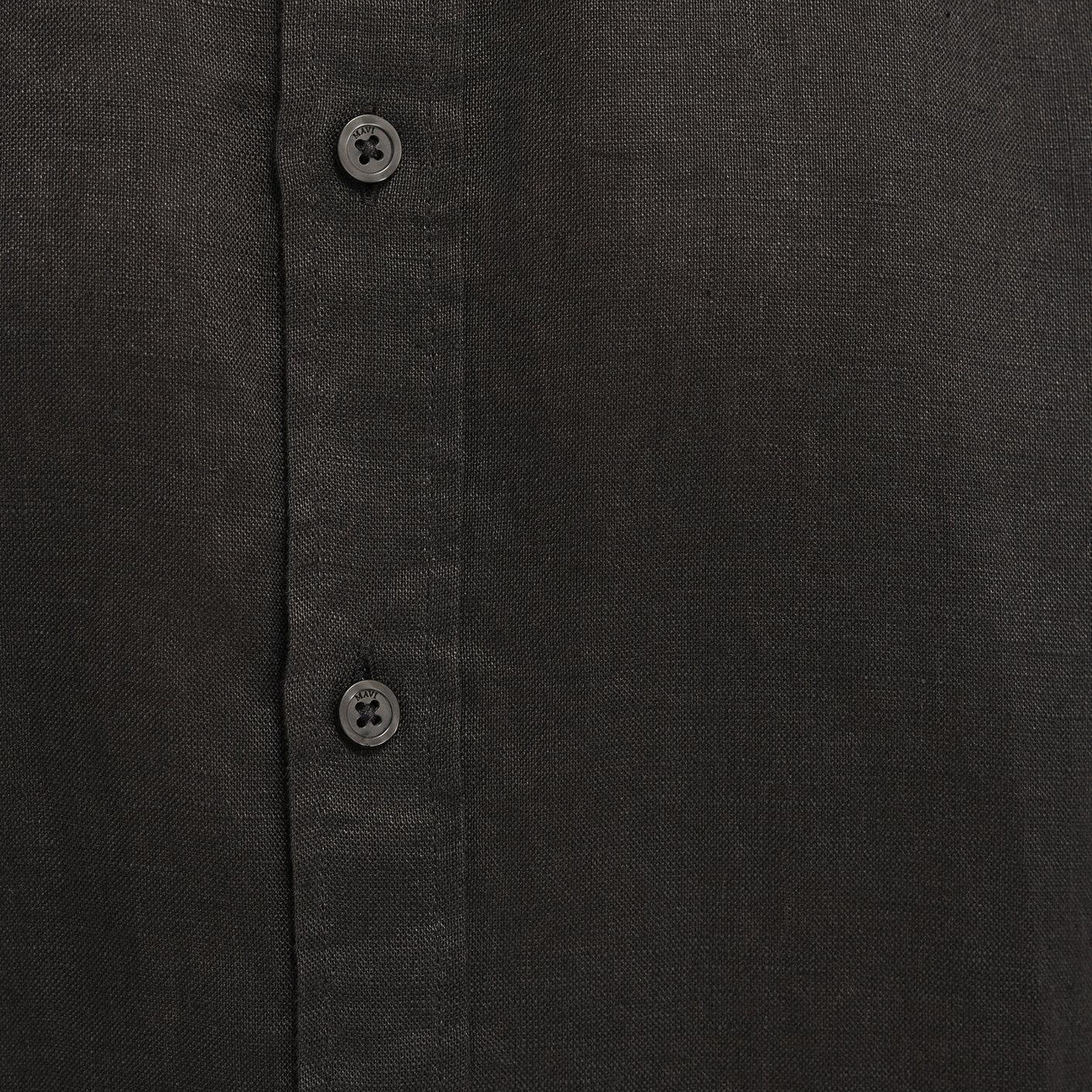 Mavi Kahverengi Keten Karışımlı Gömlek Slim Fit / Dar Kesim 0211466-70219