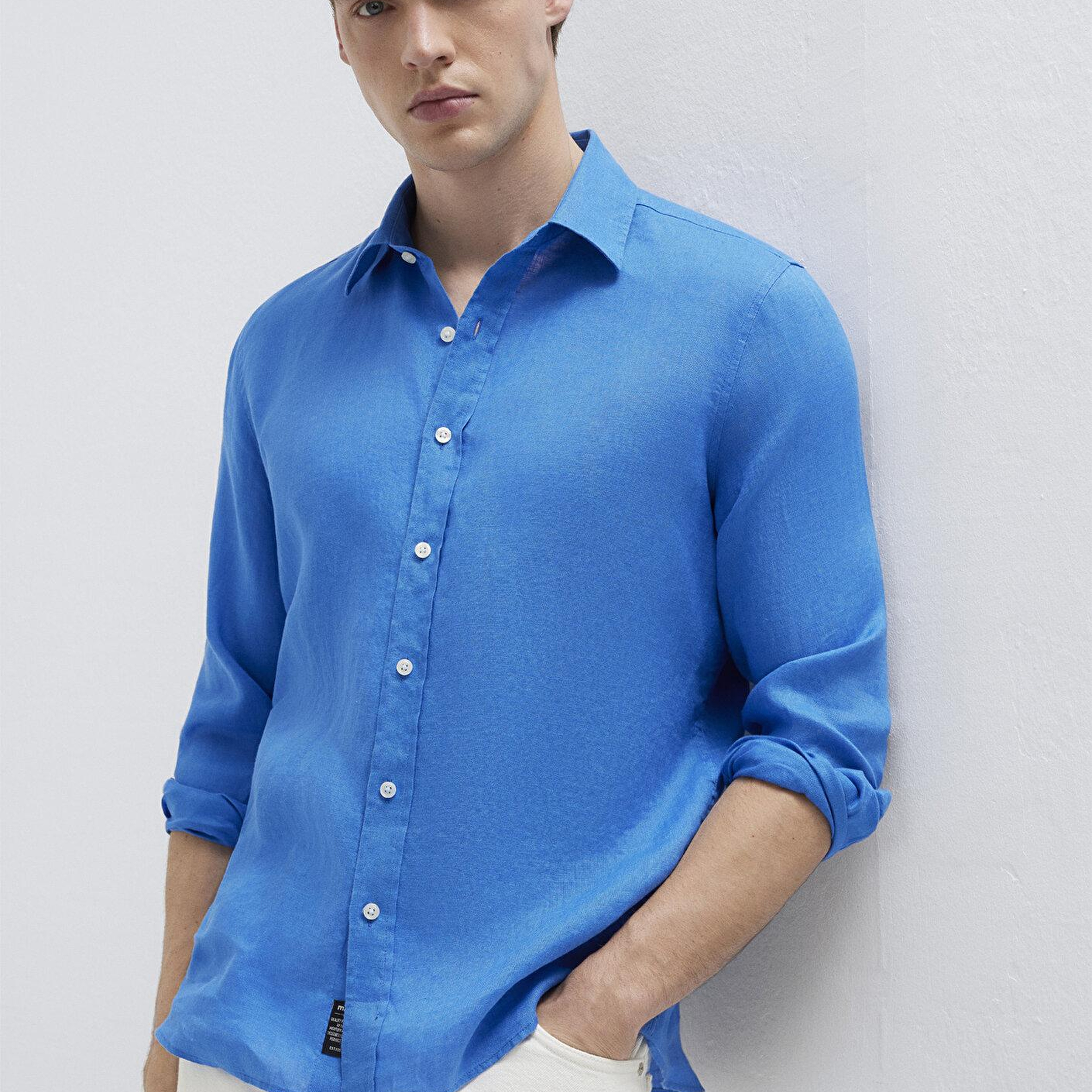 Mavi Mavi Keten Gömlek Slim Fit / Dar Kesim 0211466-81347