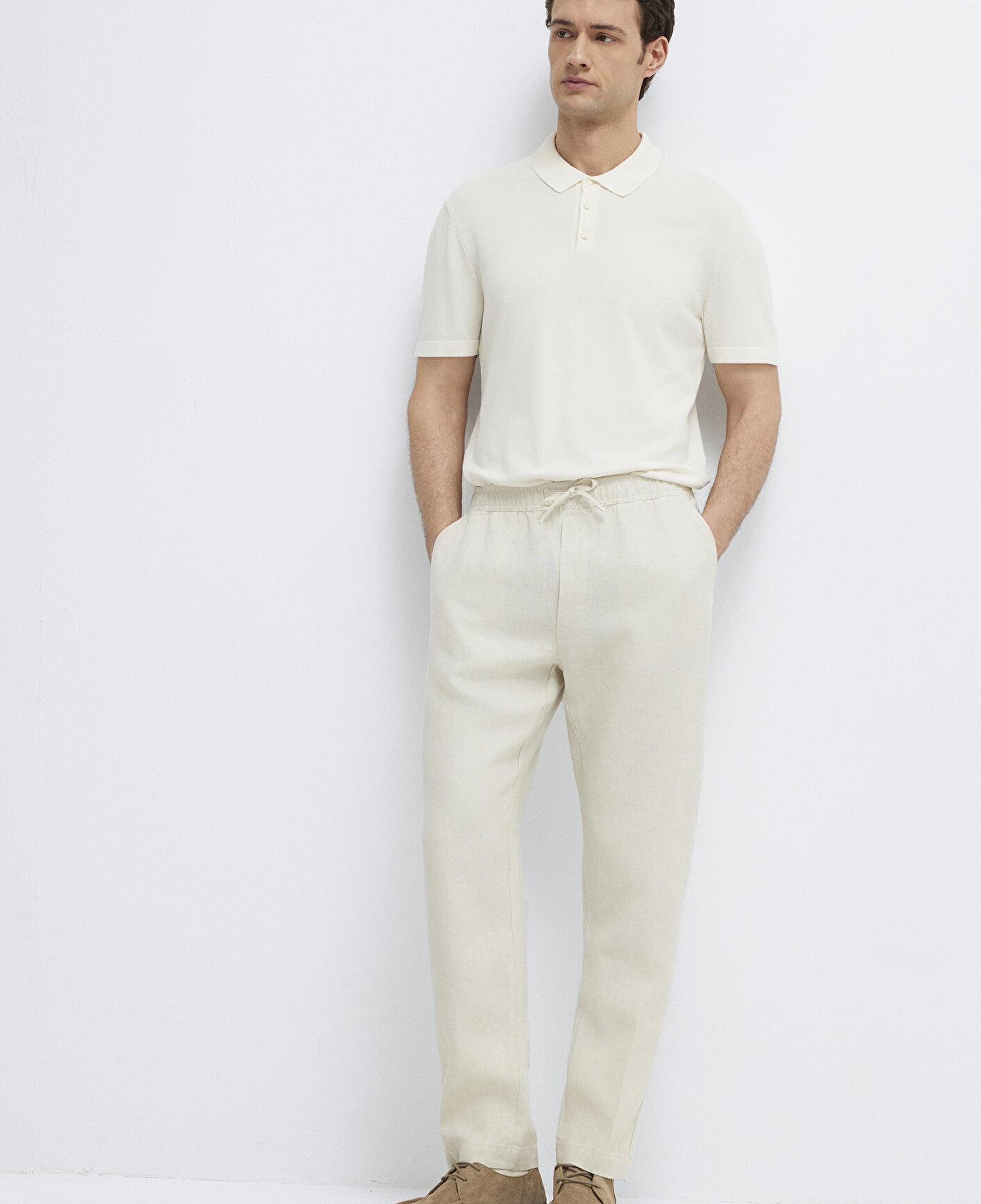 Mavi Bej Keten Pantolon 0010577-70134