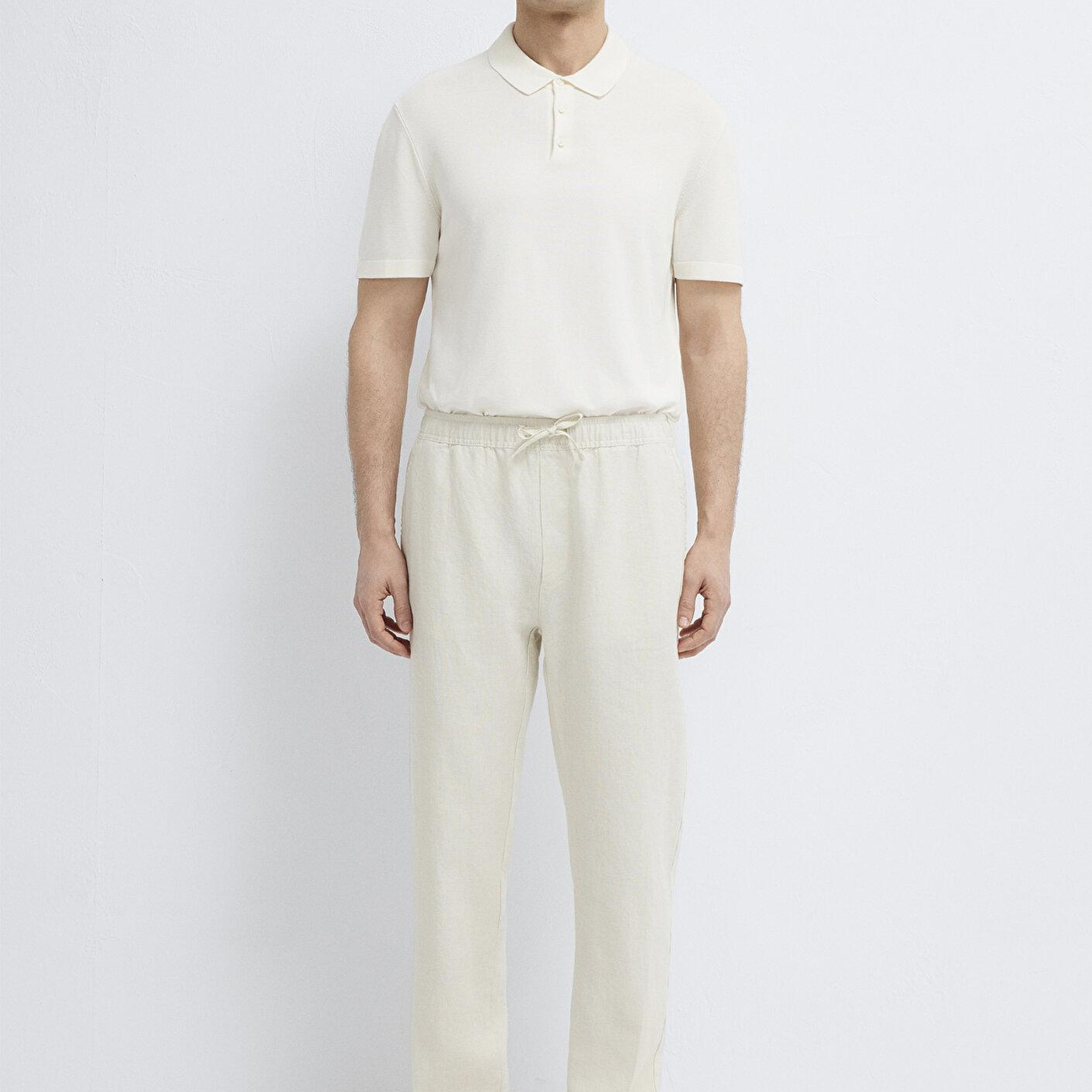 Mavi Bej Keten Pantolon 0010577-70134