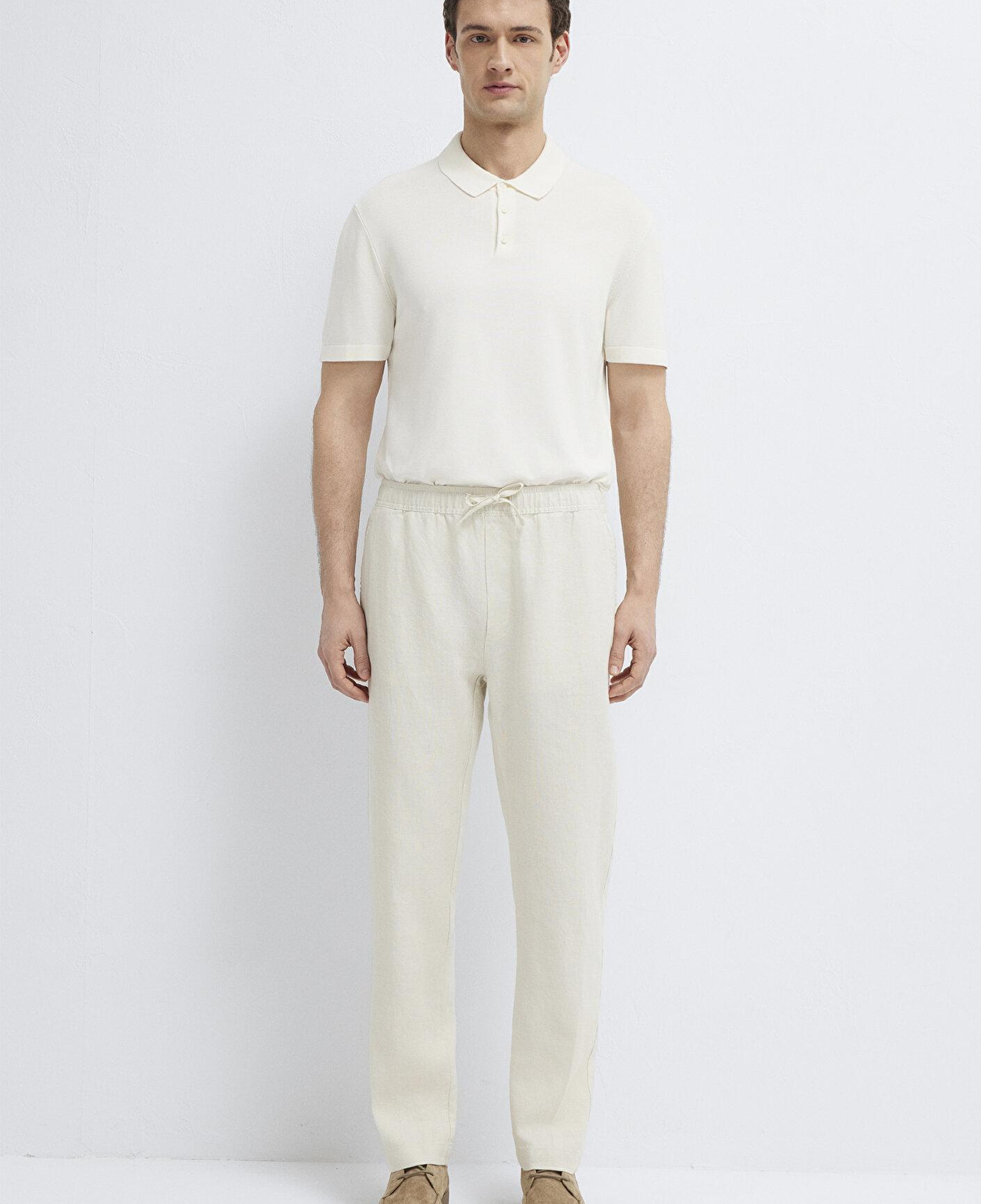 Mavi Bej Keten Pantolon 0010577-70134