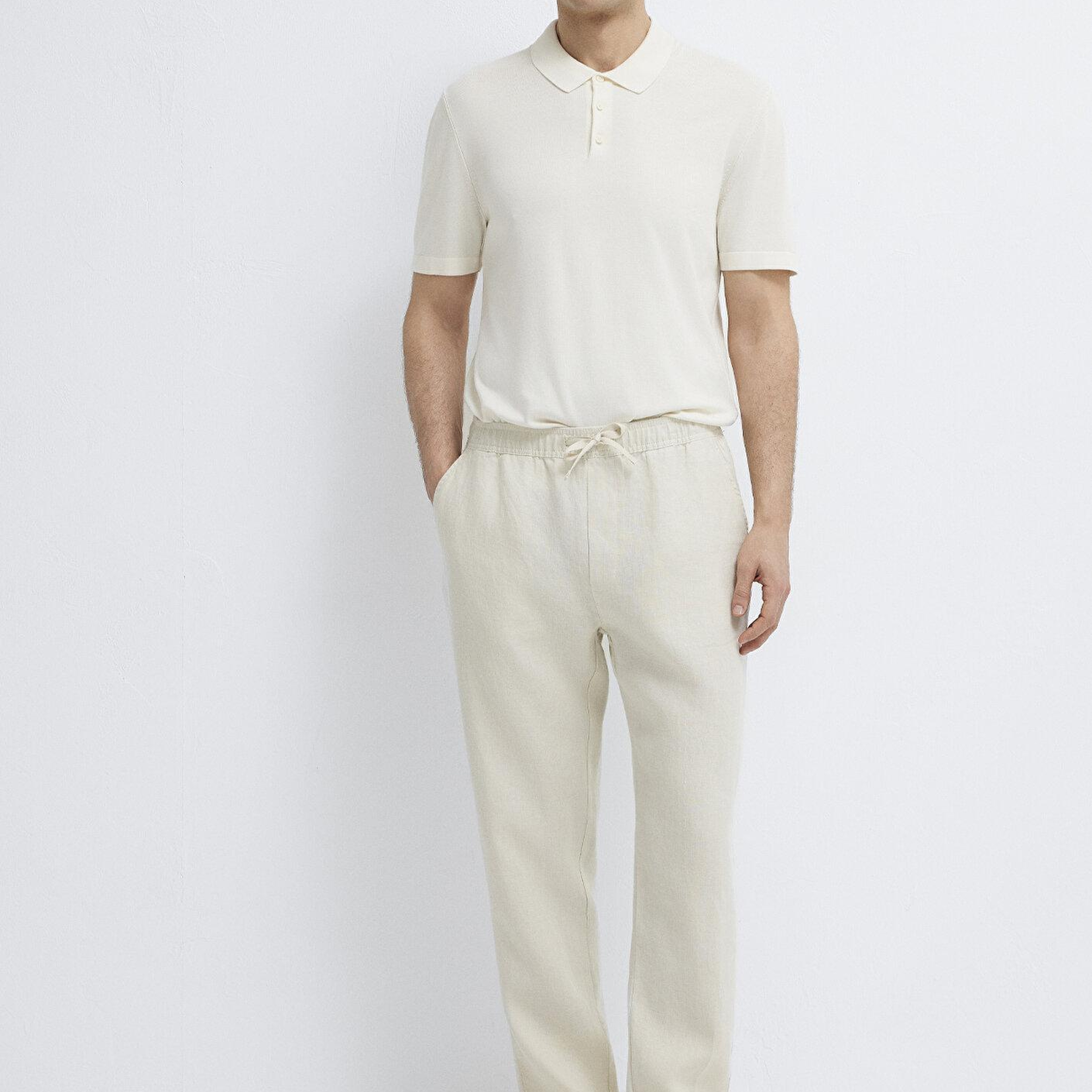 Mavi Bej Keten Pantolon 0010577-70134