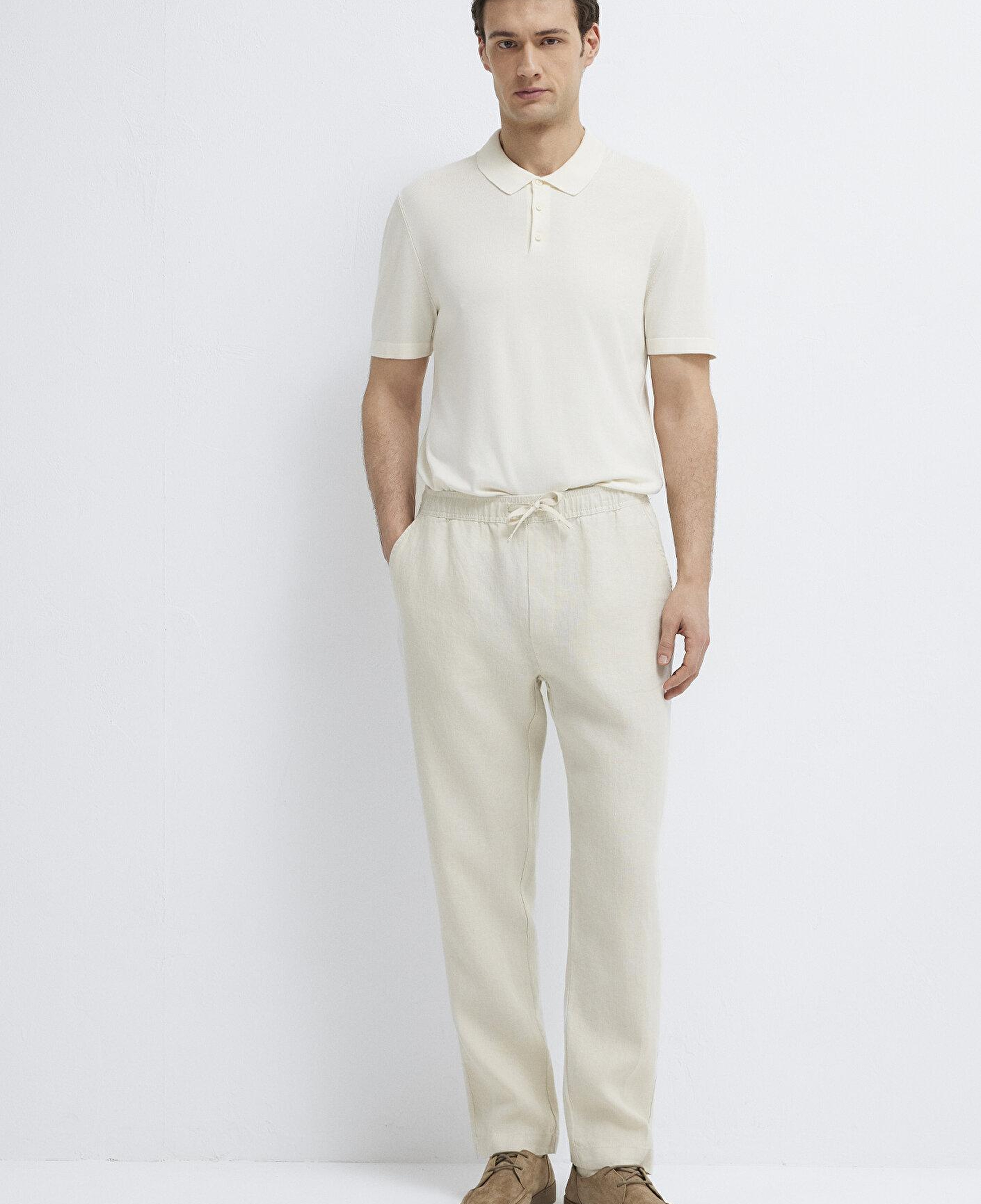 Mavi Bej Keten Pantolon 0010577-70134