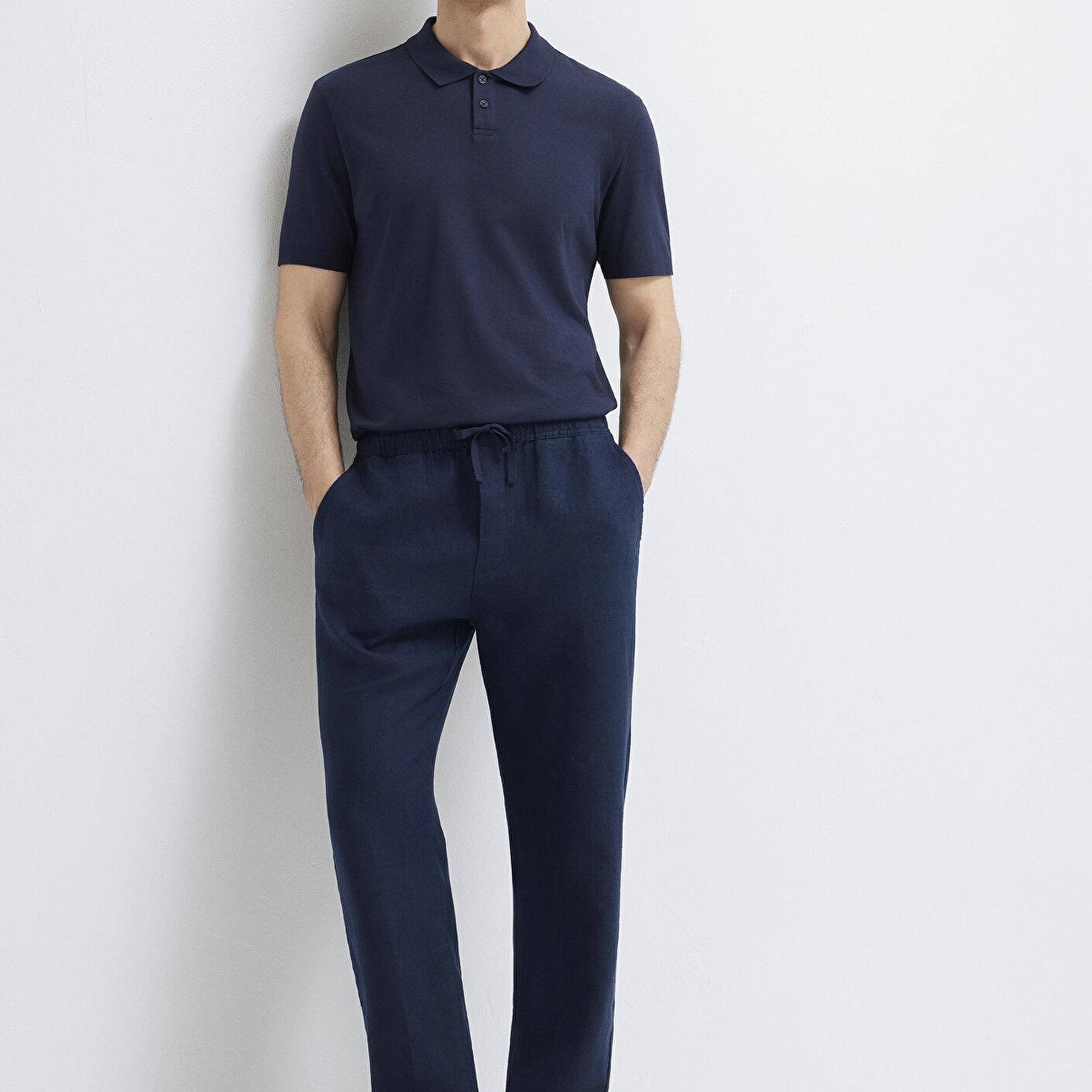 Mavi Lacivert Keten Pantolon 0010577-80872