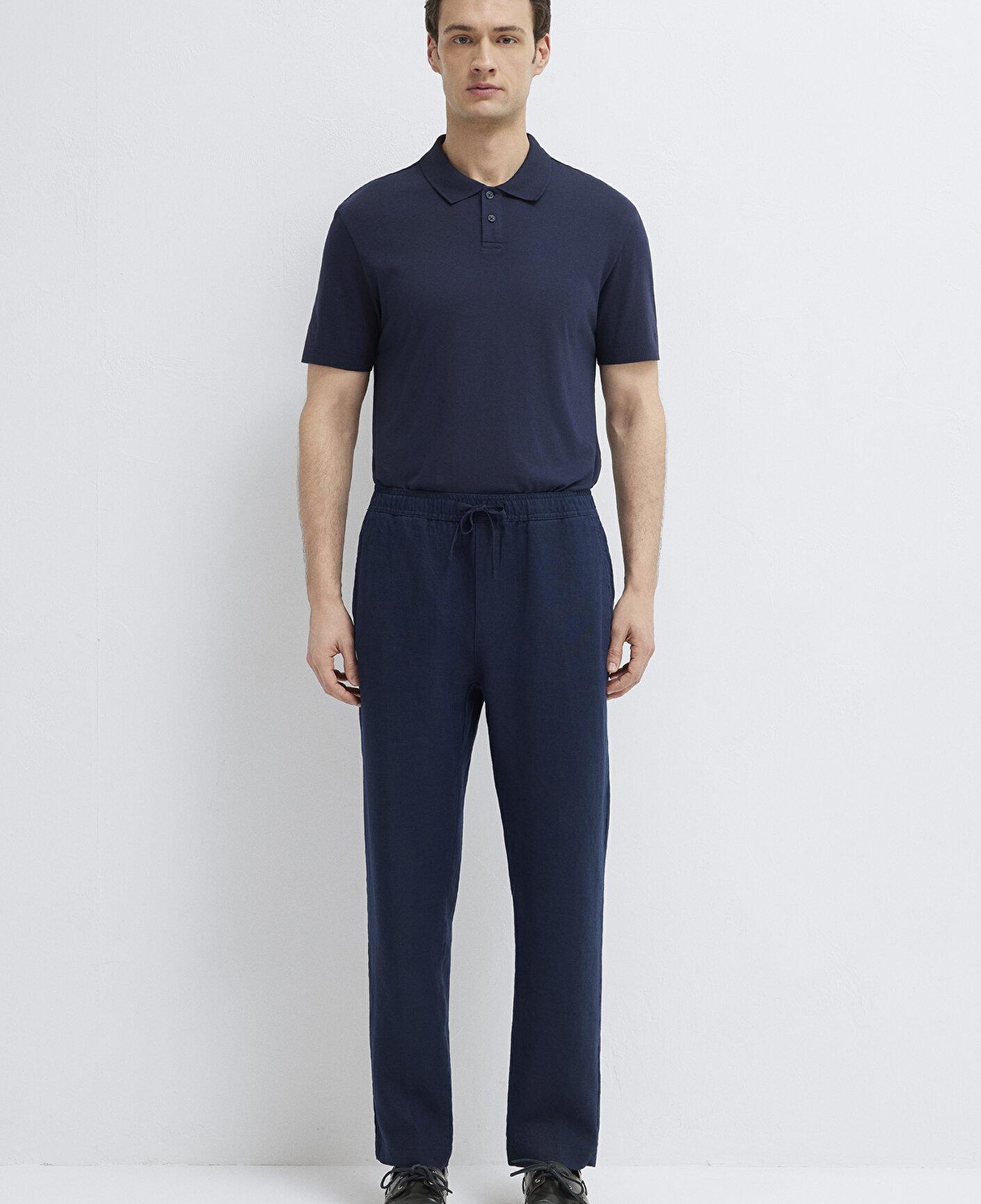 Mavi Lacivert Keten Pantolon 0010577-80872