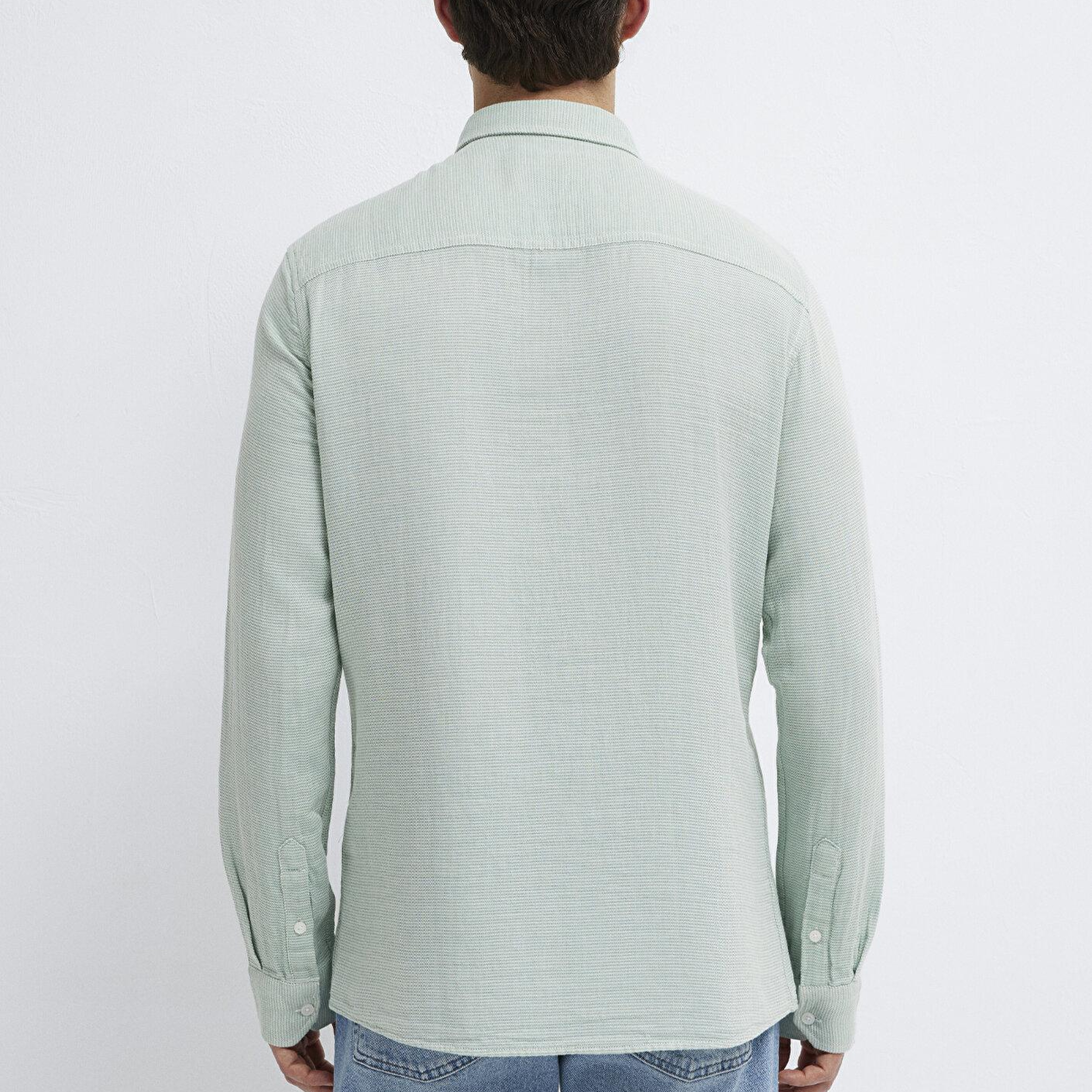 Mavi Yeşil Gömlek Slim Fit / Dar Kesim 0211899-71909